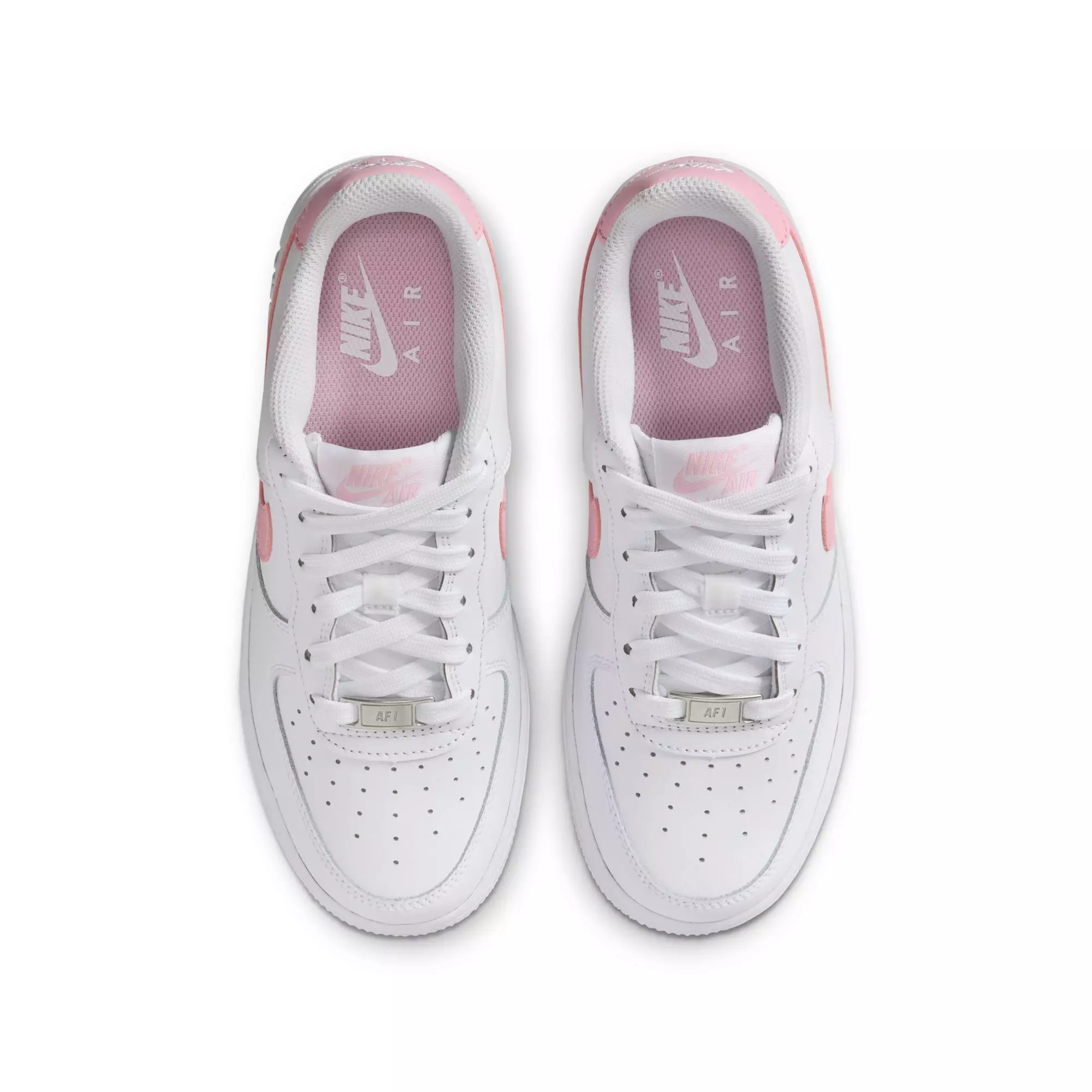 Nike Air Force 1 "White/Soft Med Pink" Grade School Girls' Shoe - WHITE/PINK