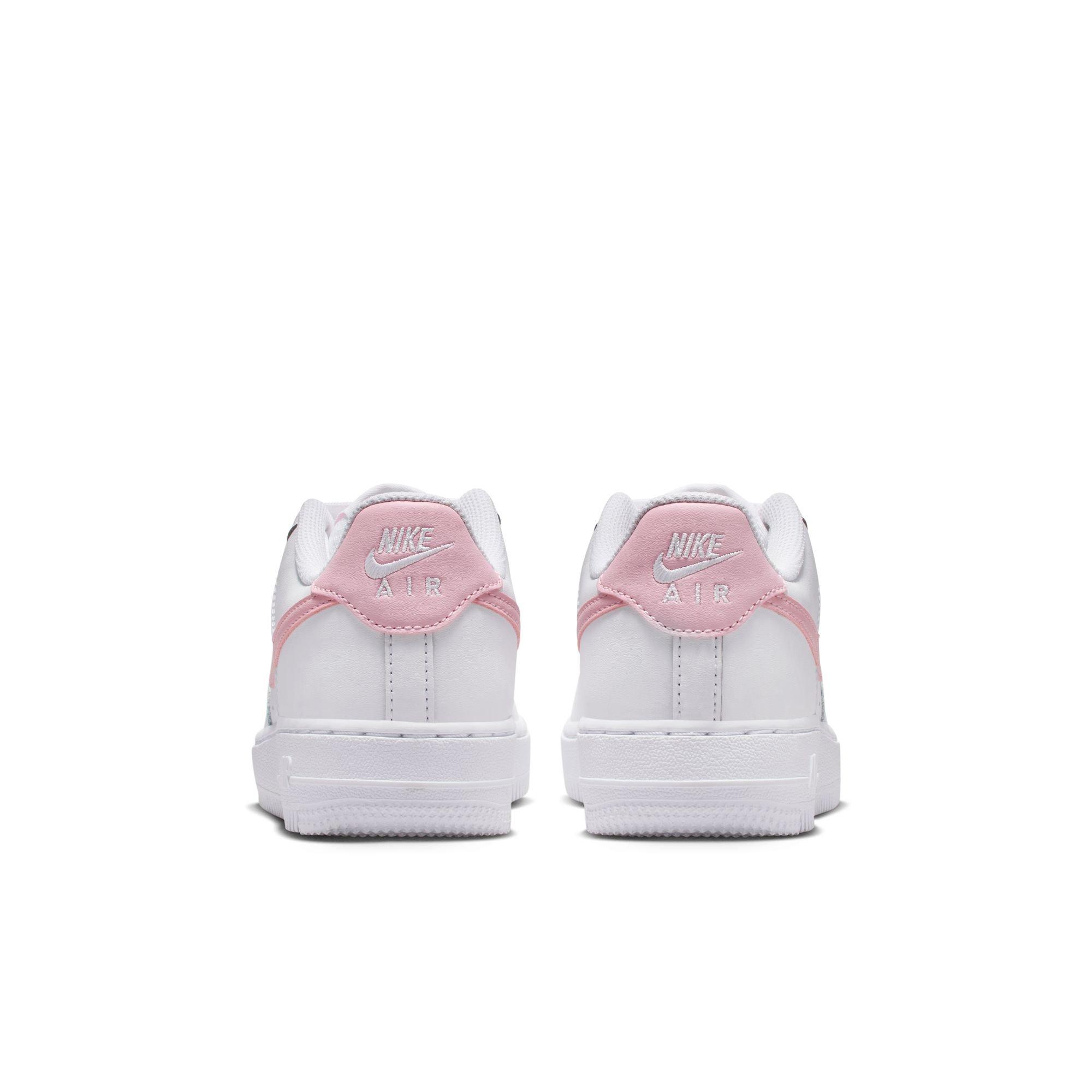 Nike Air Force 1 Grade School Girls' "White/Soft Med Pink" Shoe
