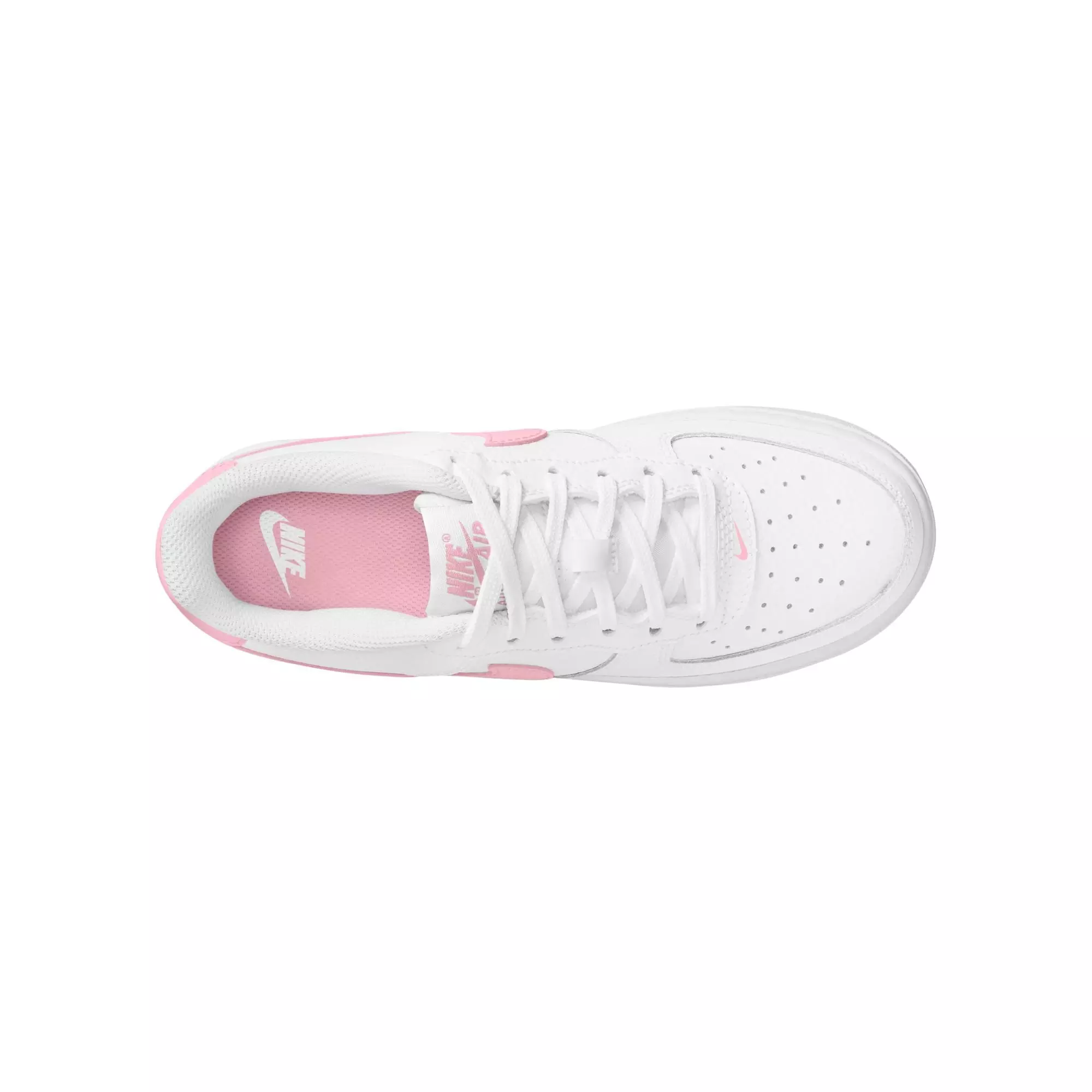Nike Air Force 1 "White/Soft Med Pink" Grade School Girls' Shoe - WHITE/PINK