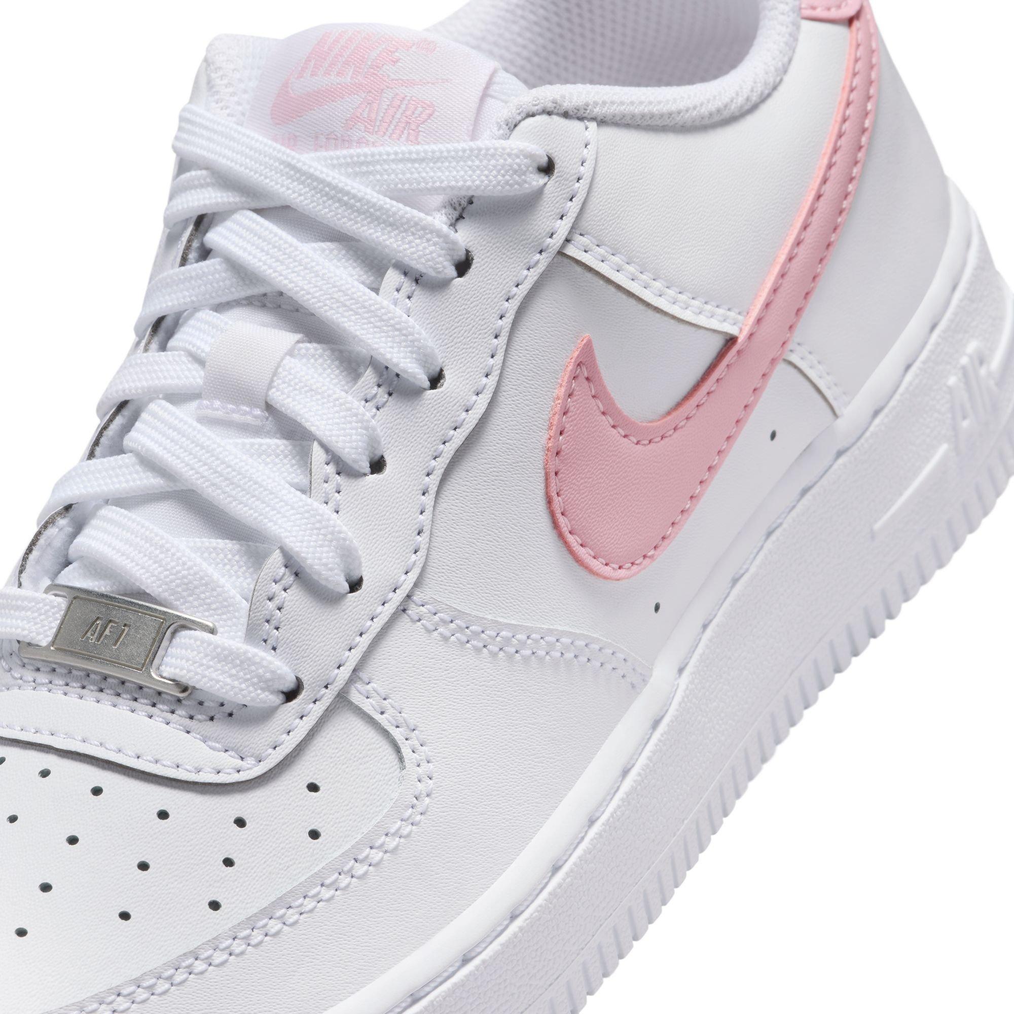 Nike Air Force 1 Grade School Girls' "White/Soft Med Pink" Shoe