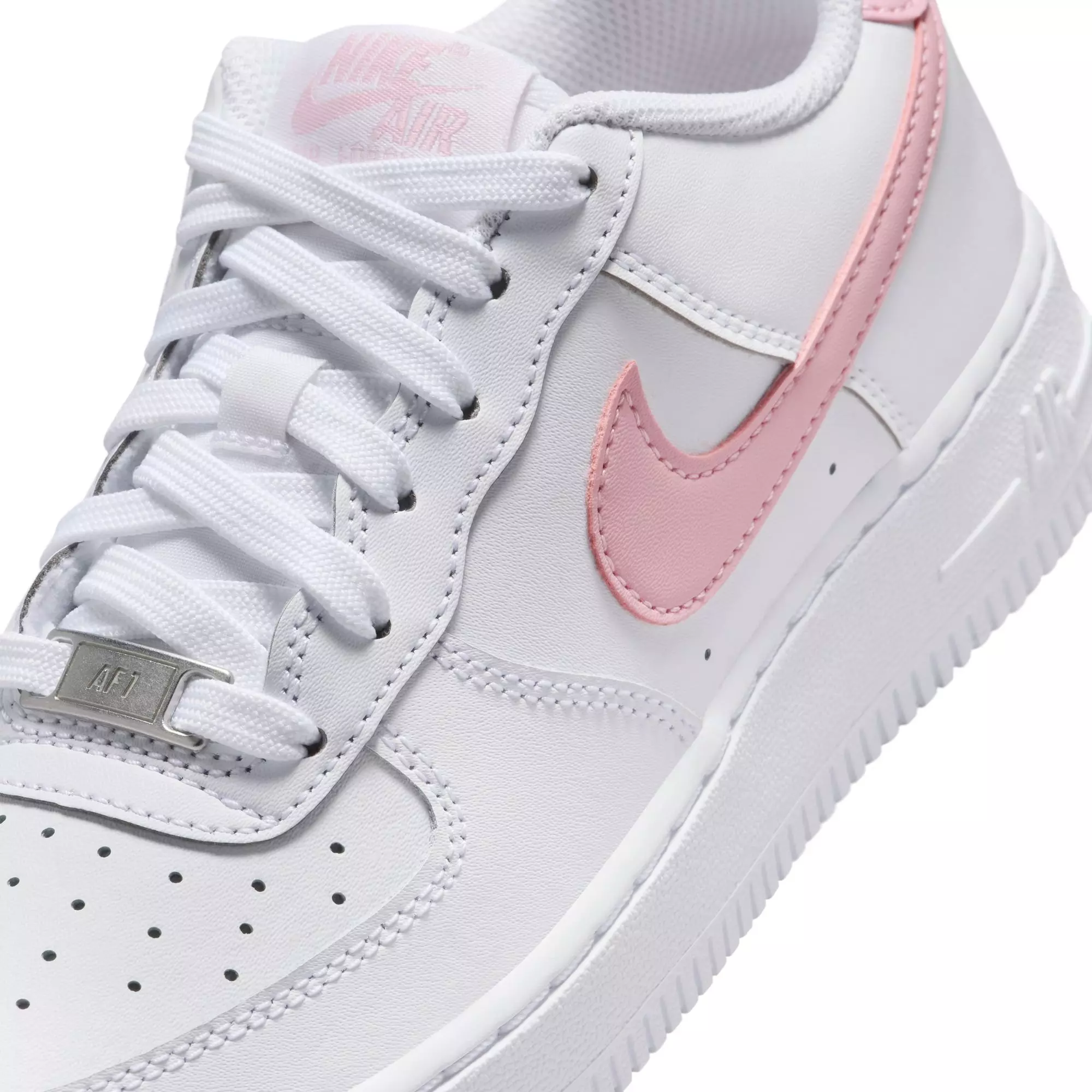 Nike Air Force 1 "White/Soft Med Pink" Grade School Girls' Shoe - WHITE/PINK