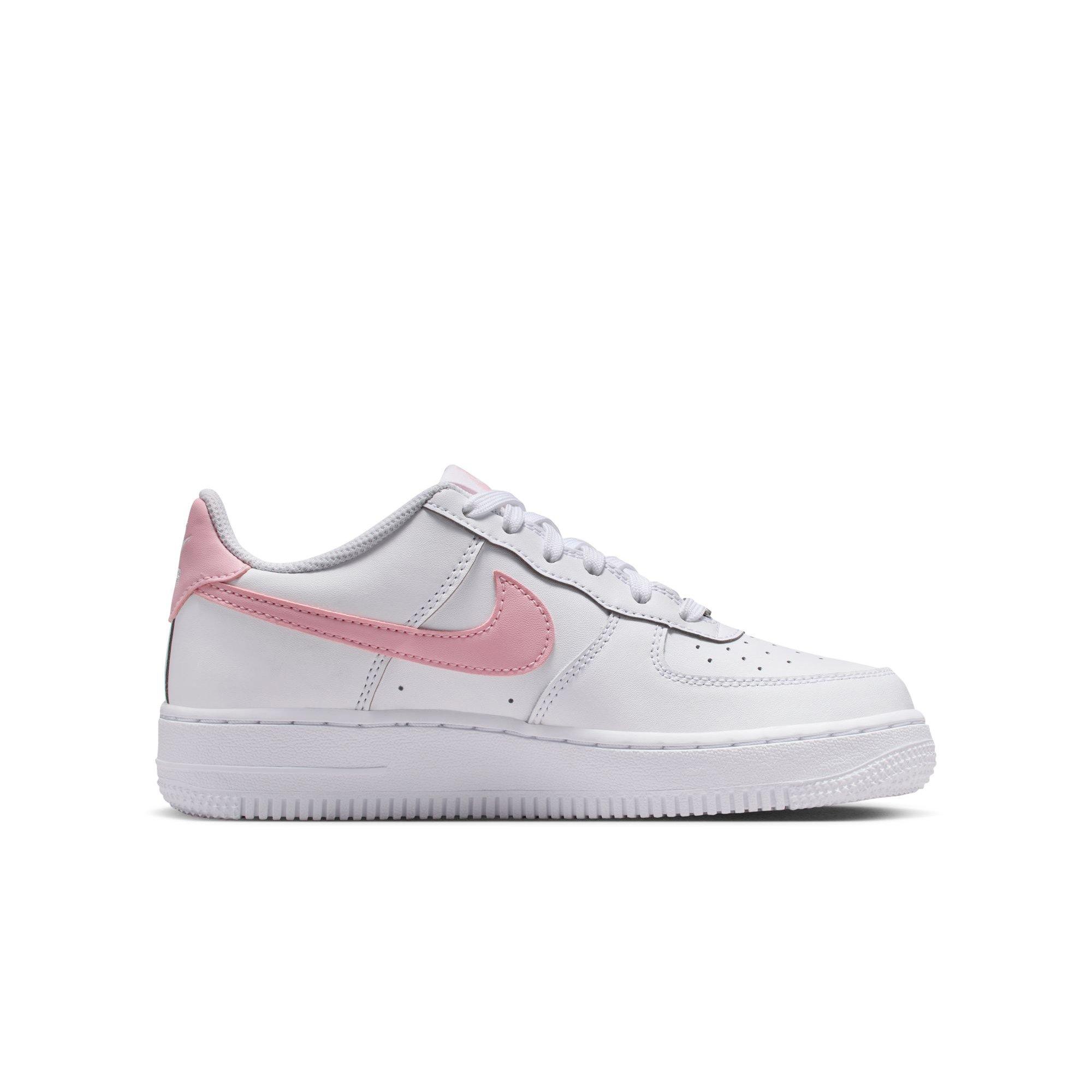 Nike Air Force 1 Grade School Girls' "White/Soft Med Pink" Shoe