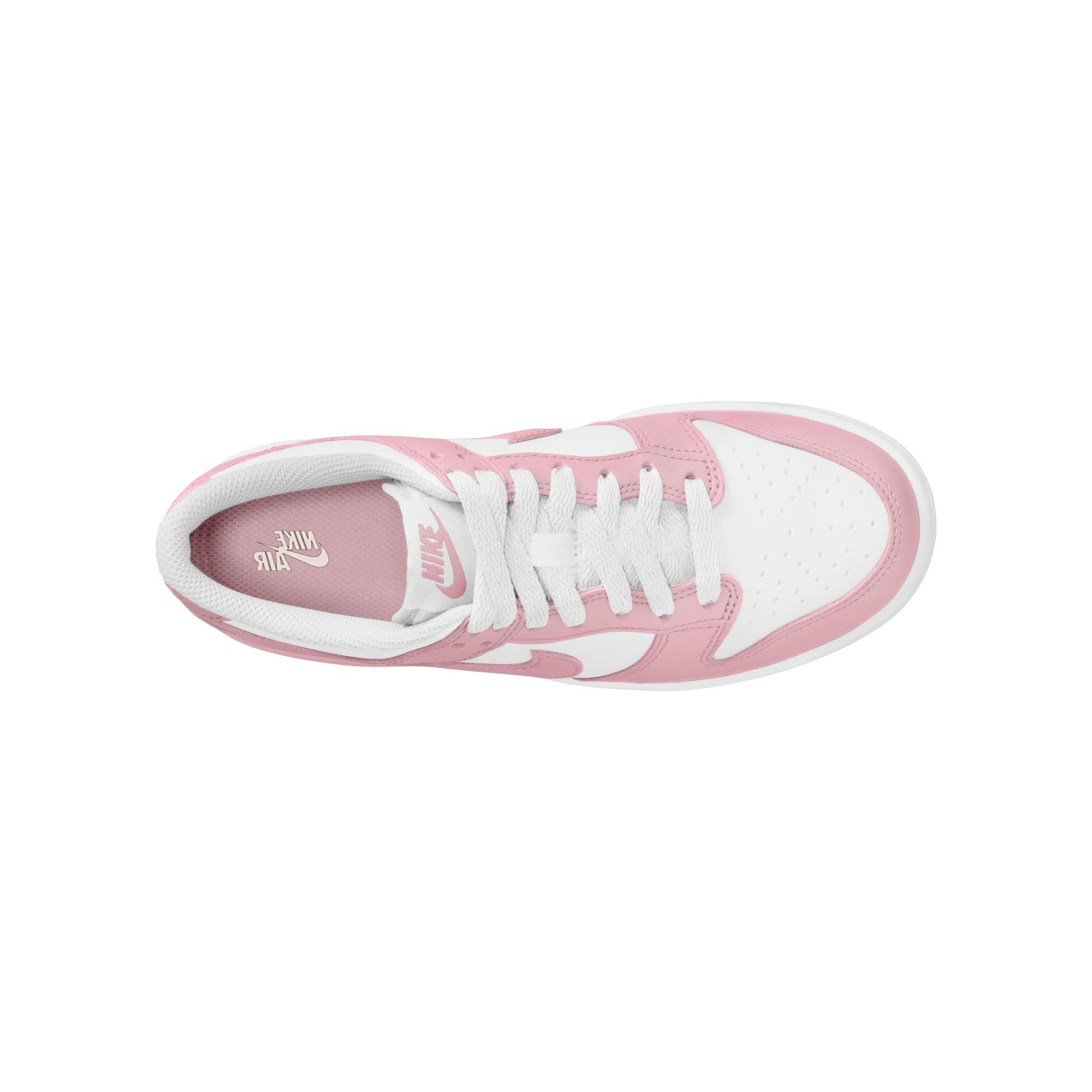 Nike Dunk Low Grade School Girls' "White/Med Soft Pink" Shoe