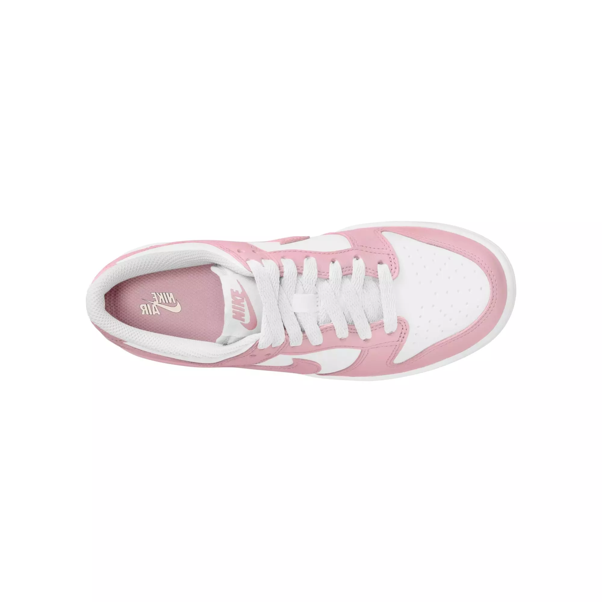 Nike Dunk Low "White/Med Soft Pink" Grade School Girls' Shoe - WHITE/PINK