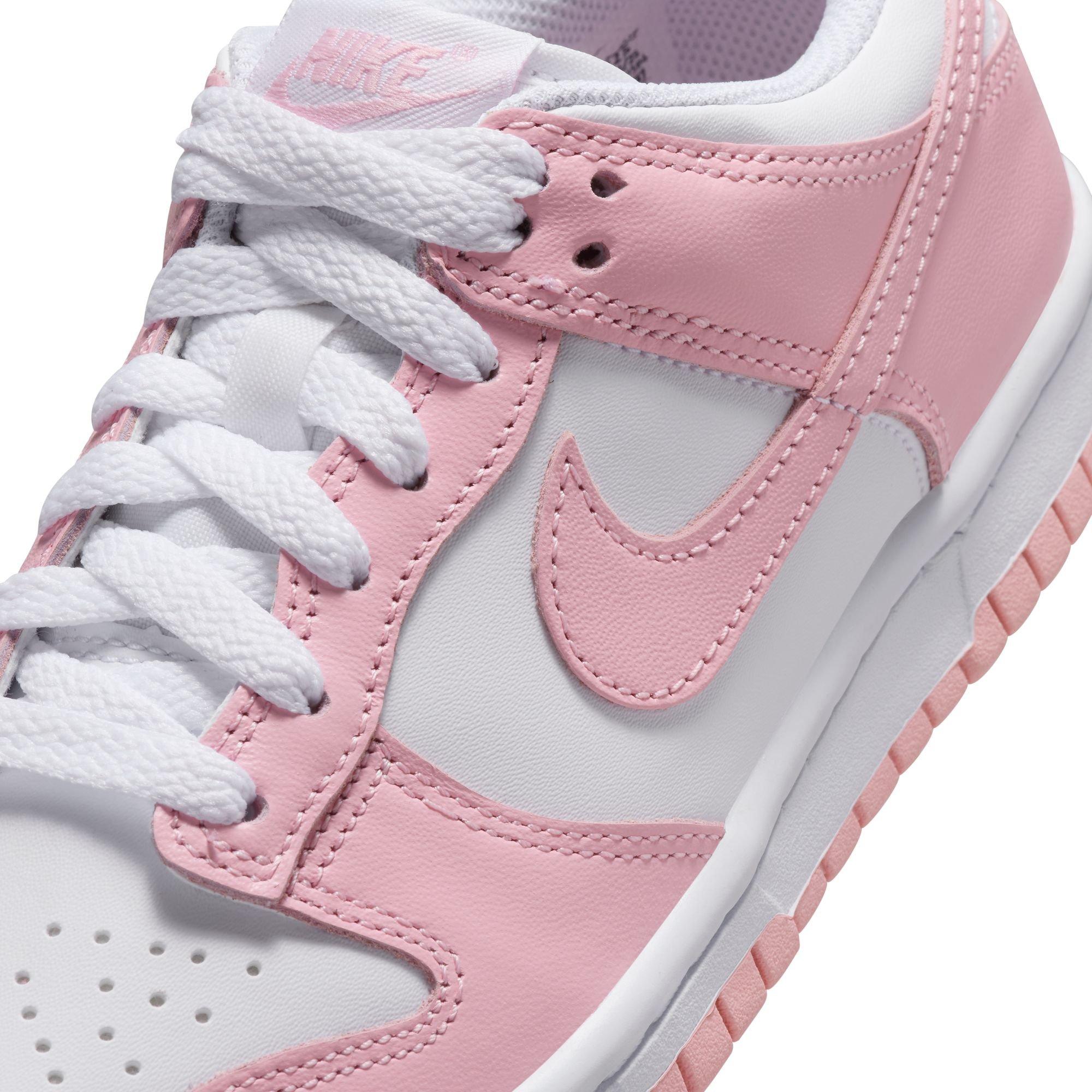 Nike Dunk Low Grade School Girls' "White/Med Soft Pink" Shoe