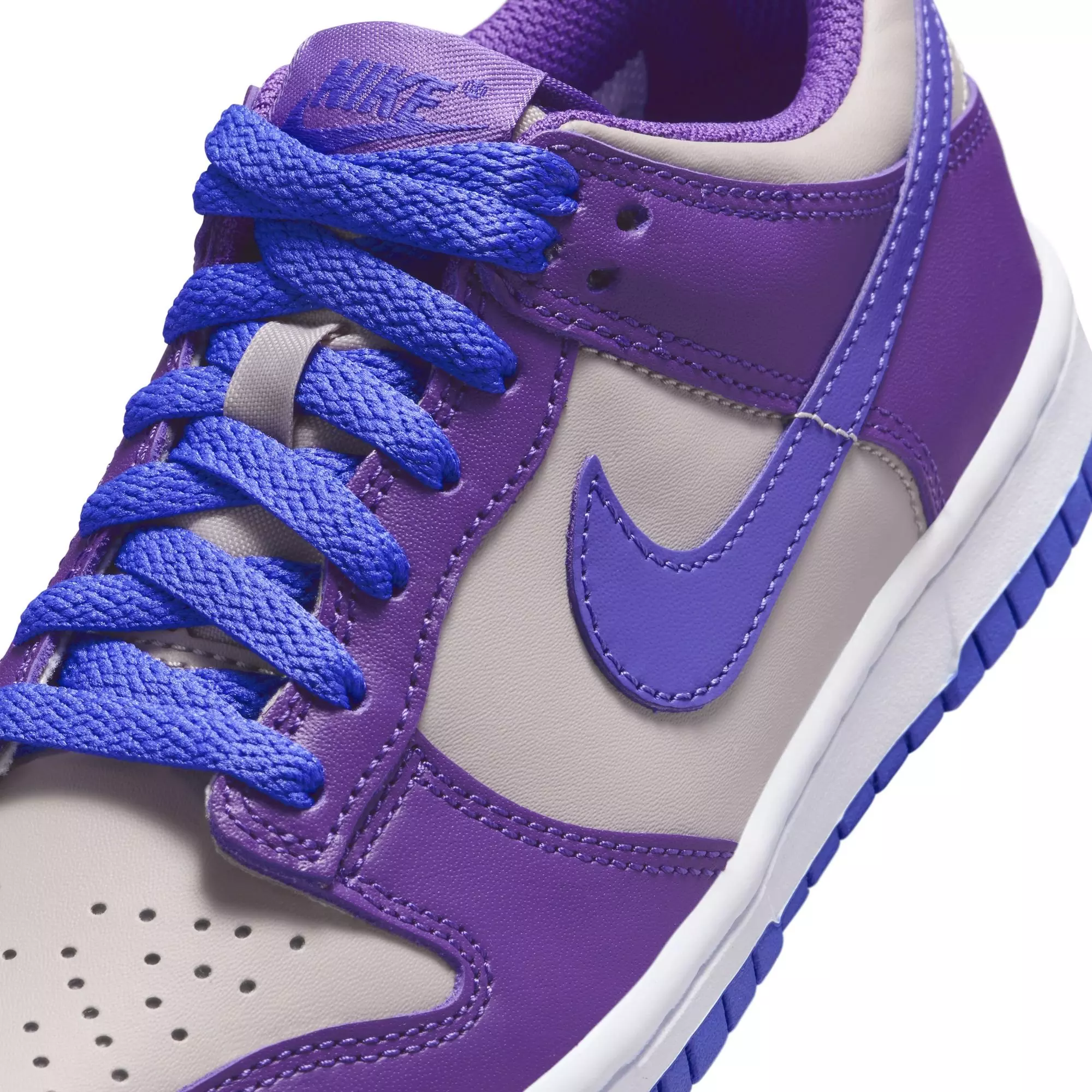 Nike Dunk Low "College Grey/Persian Violet/Wild Grape" Grade School Girls' Shoe - GREY/PURPLE
