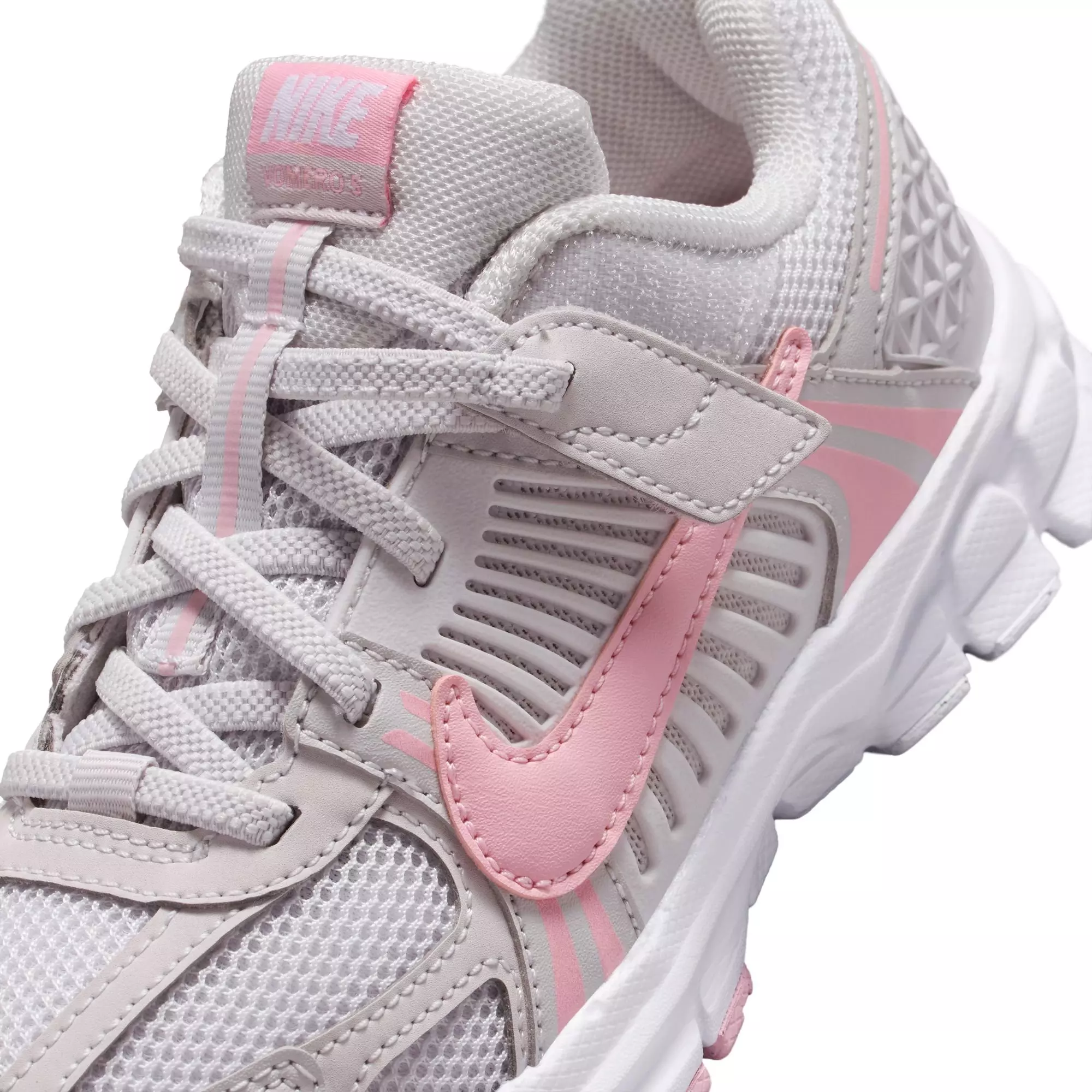 Nike Vomero 5 "Vast Grey/Med Soft Pink/White" Preschool Girls' Shoe - WHITE/PINK