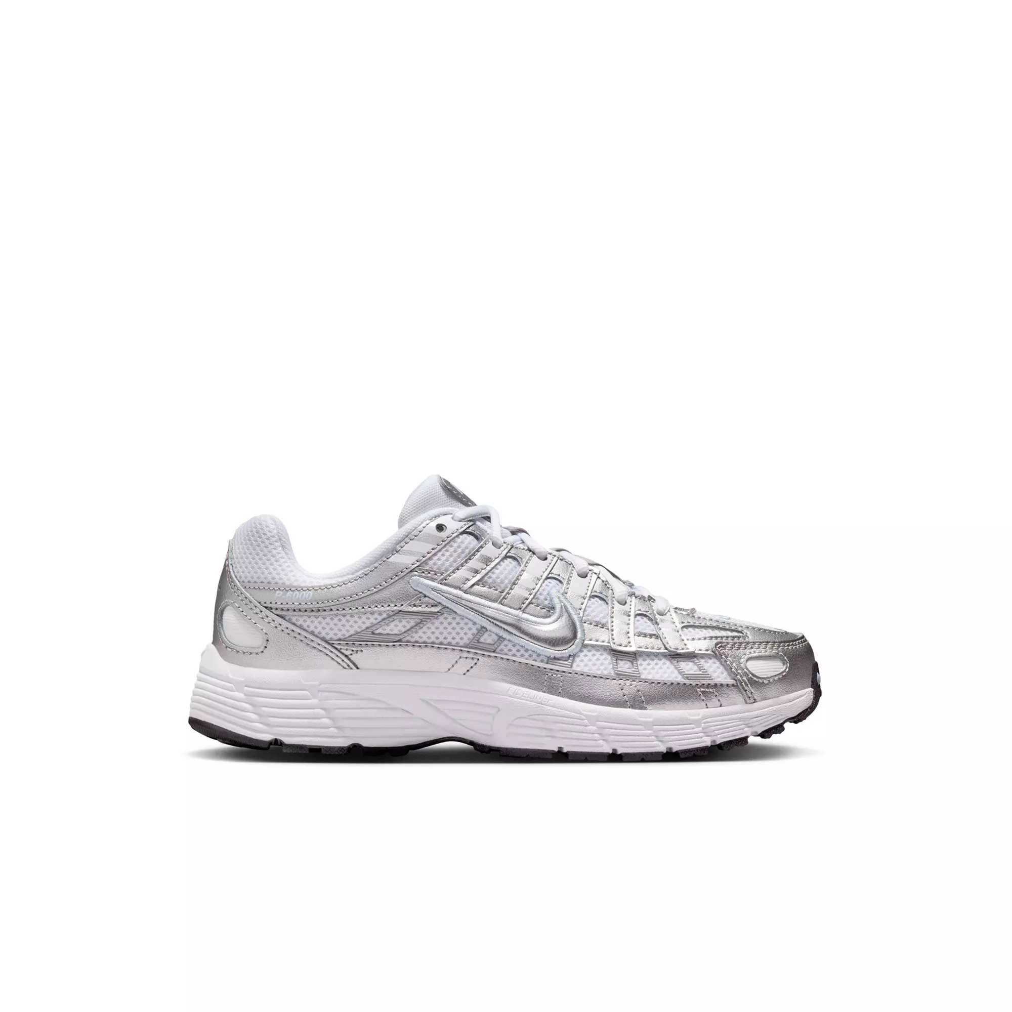 Nike P-6000 "White/Metallic Silver/Blue Tint/Black" Preschool Boys' Shoe - WHITE/SILVER