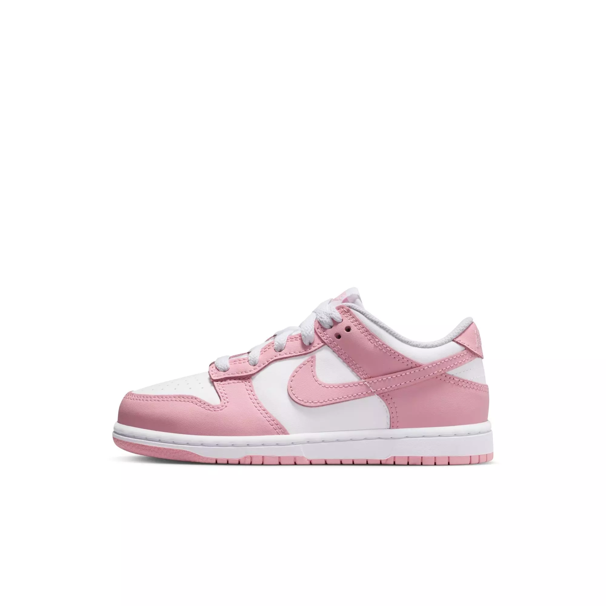 Nike Dunk Low "White/Med Soft Pink" Preschool Girls' Shoe - WHITE/PINK