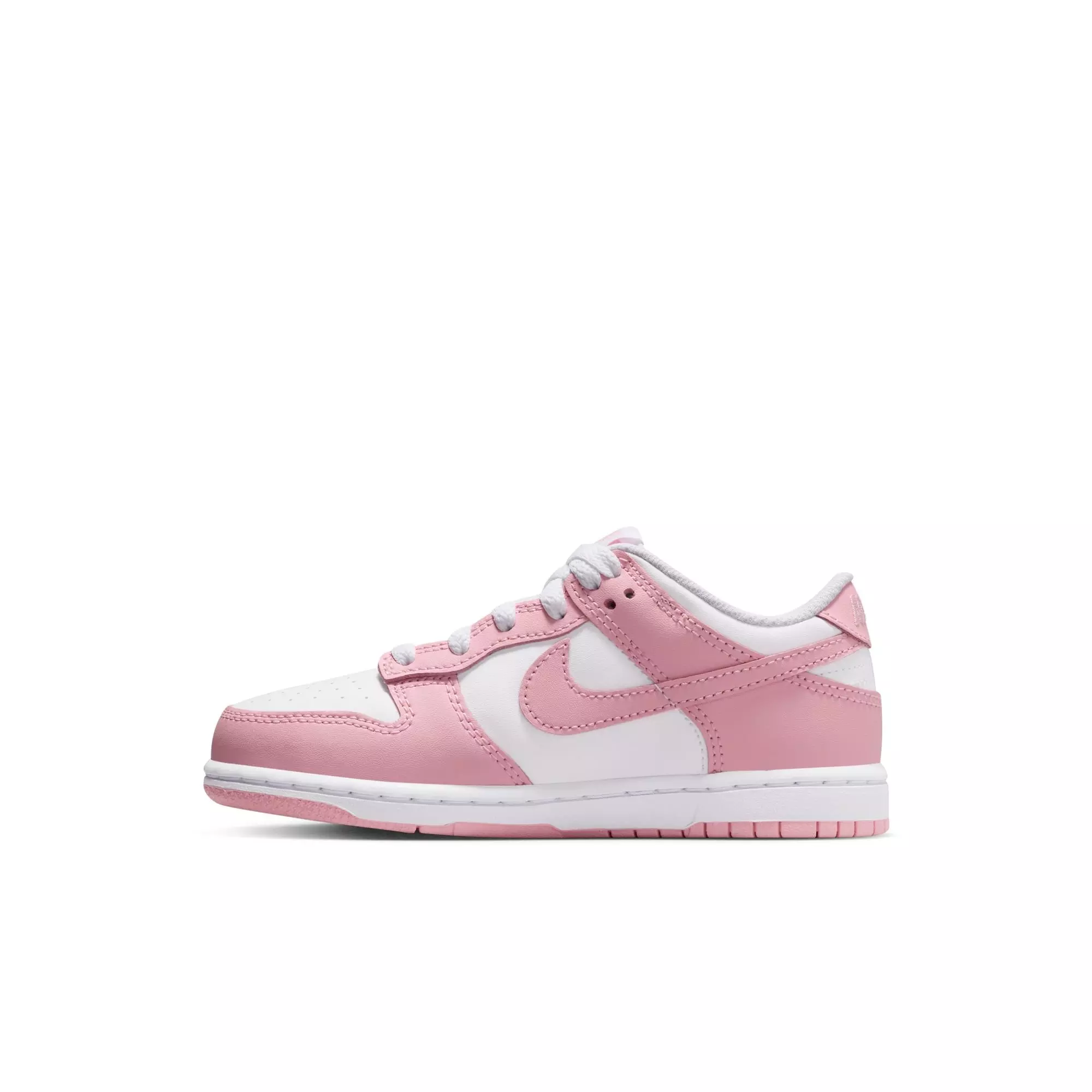 Nike Dunk Low "White/Med Soft Pink" Preschool Girls' Shoe - WHITE/PINK