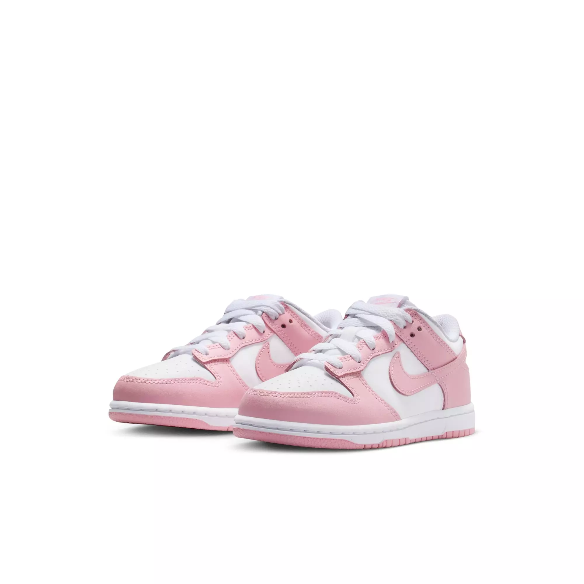 Nike Dunk Low "White/Med Soft Pink" Preschool Girls' Shoe - WHITE/PINK
