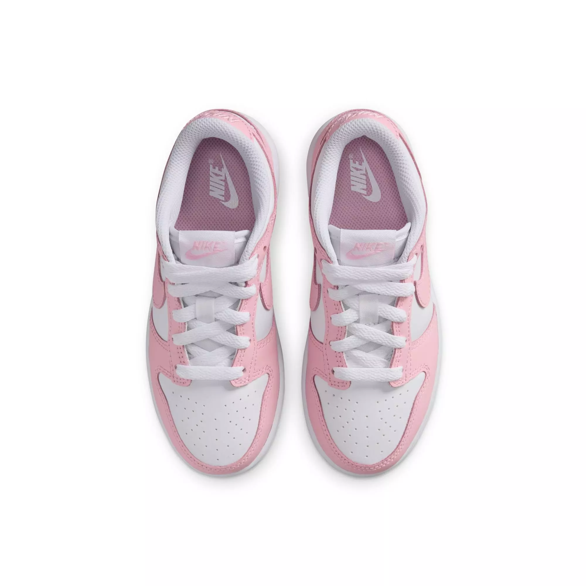 Nike Dunk Low "White/Med Soft Pink" Preschool Girls' Shoe - WHITE/PINK