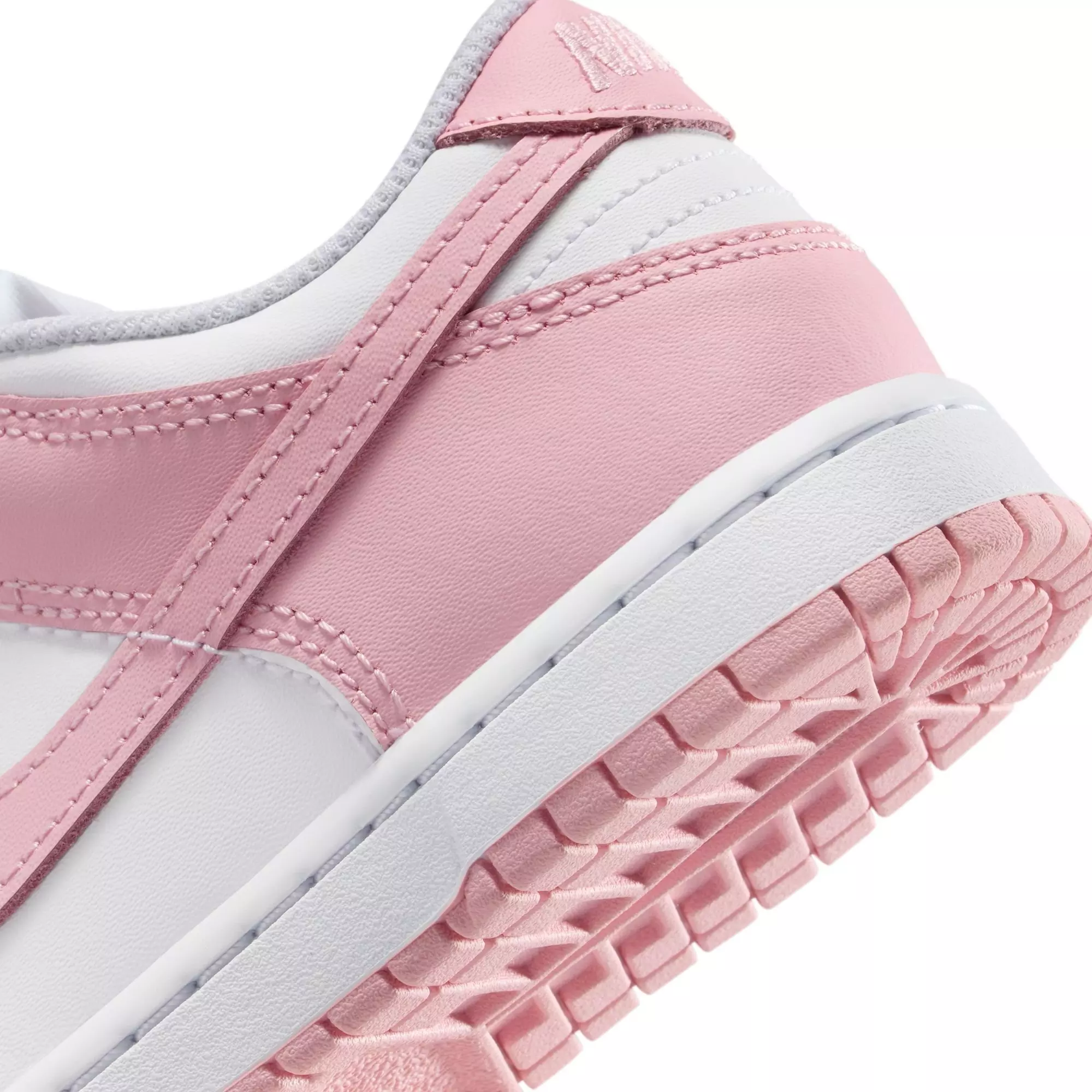Nike Dunk Low "White/Med Soft Pink" Preschool Girls' Shoe - WHITE/PINK
