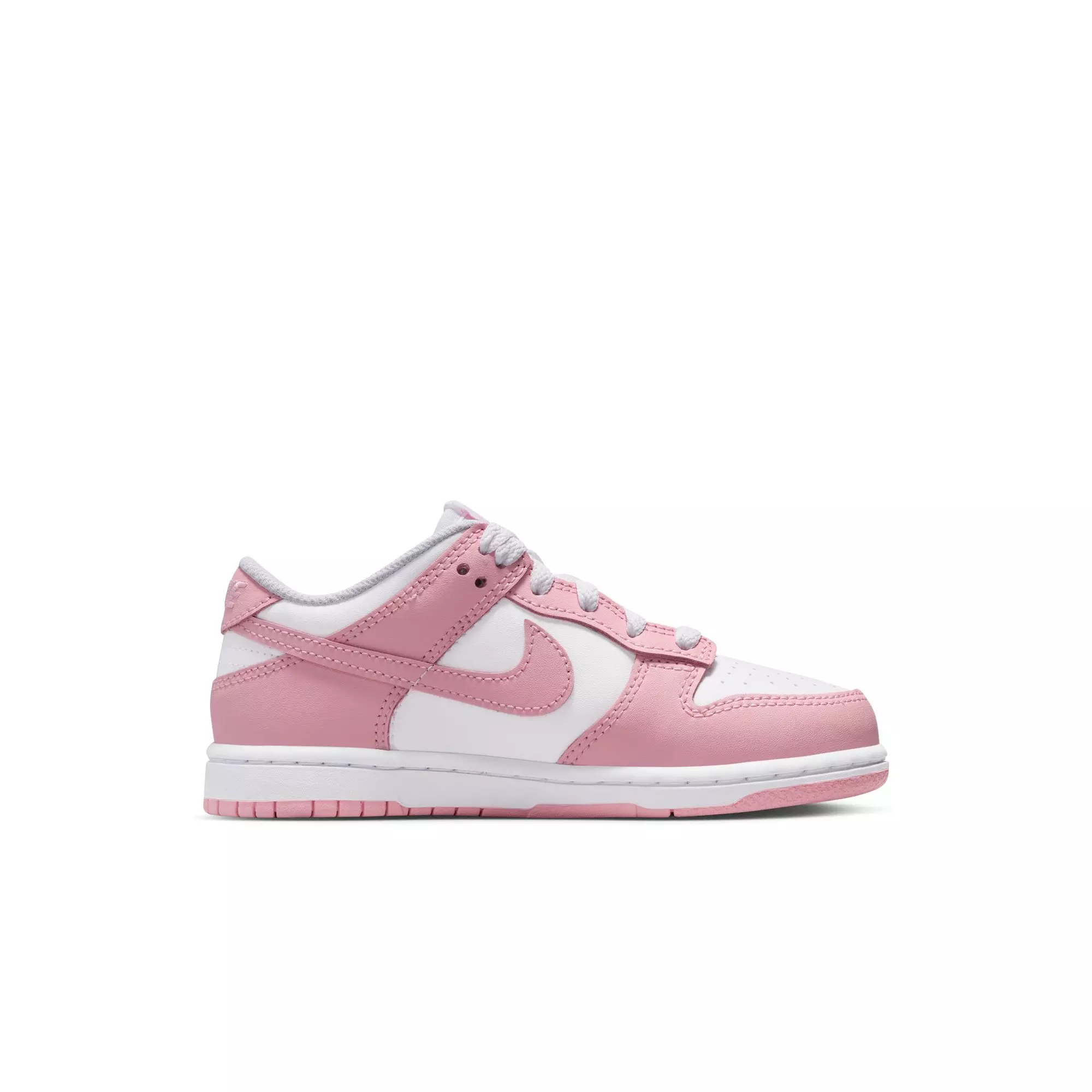 Nike Dunk Low "White/Med Soft Pink" Preschool Girls' Shoe - WHITE/PINK