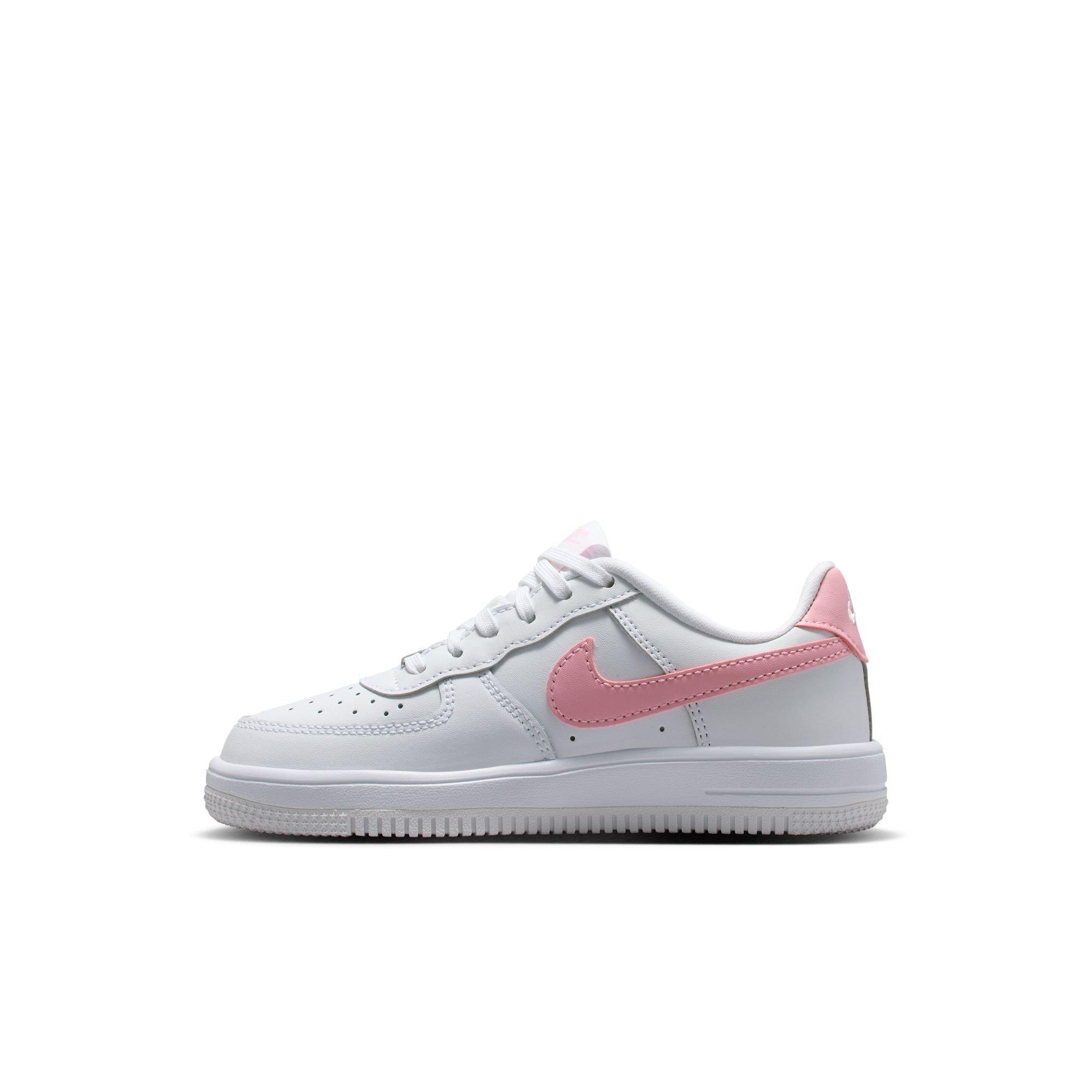 Nike Air Force 1 Low Preschool Girls' "White/Med Soft Pink" Shoe