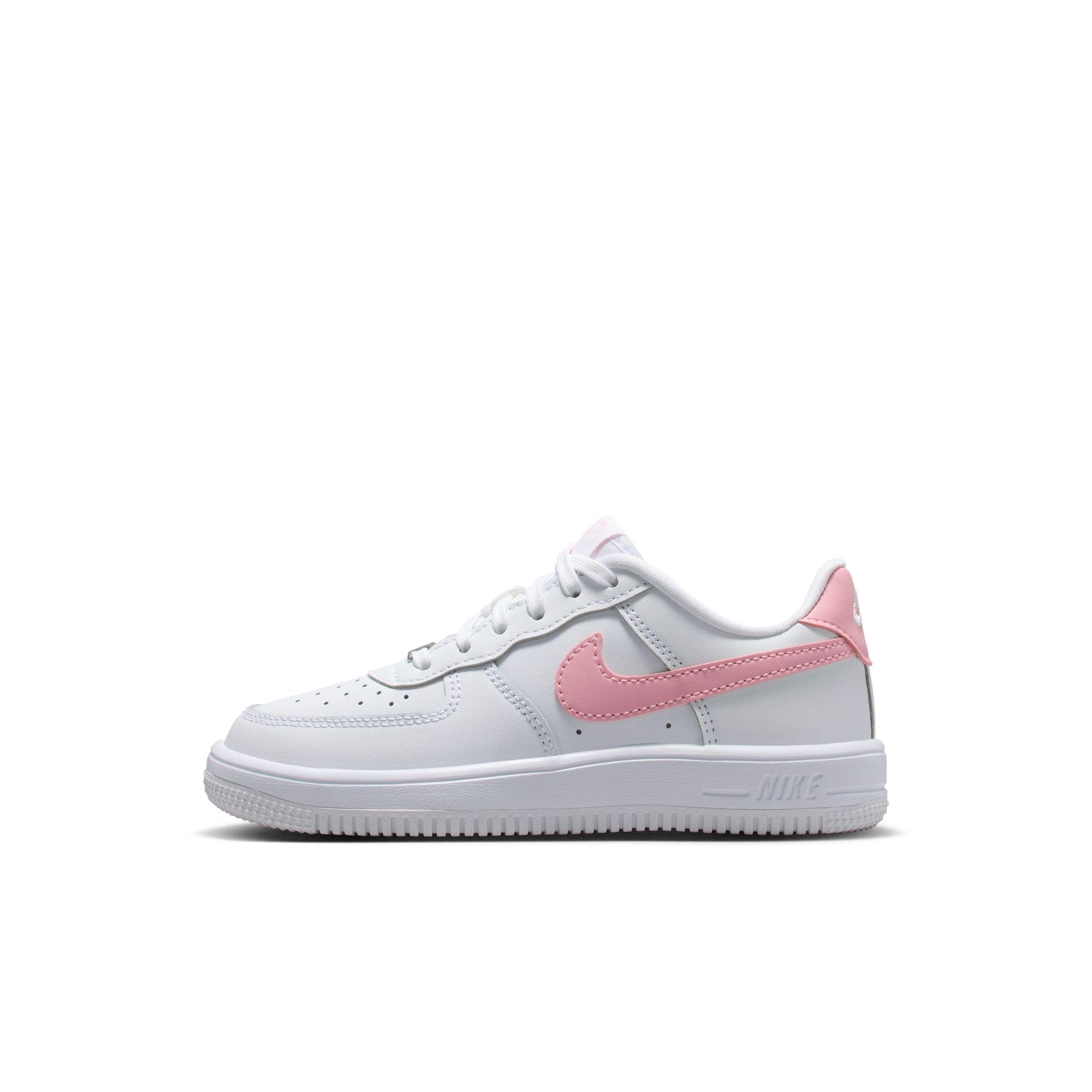 Nike Air Force 1 Low Preschool Girls' "White/Med Soft Pink" Shoe