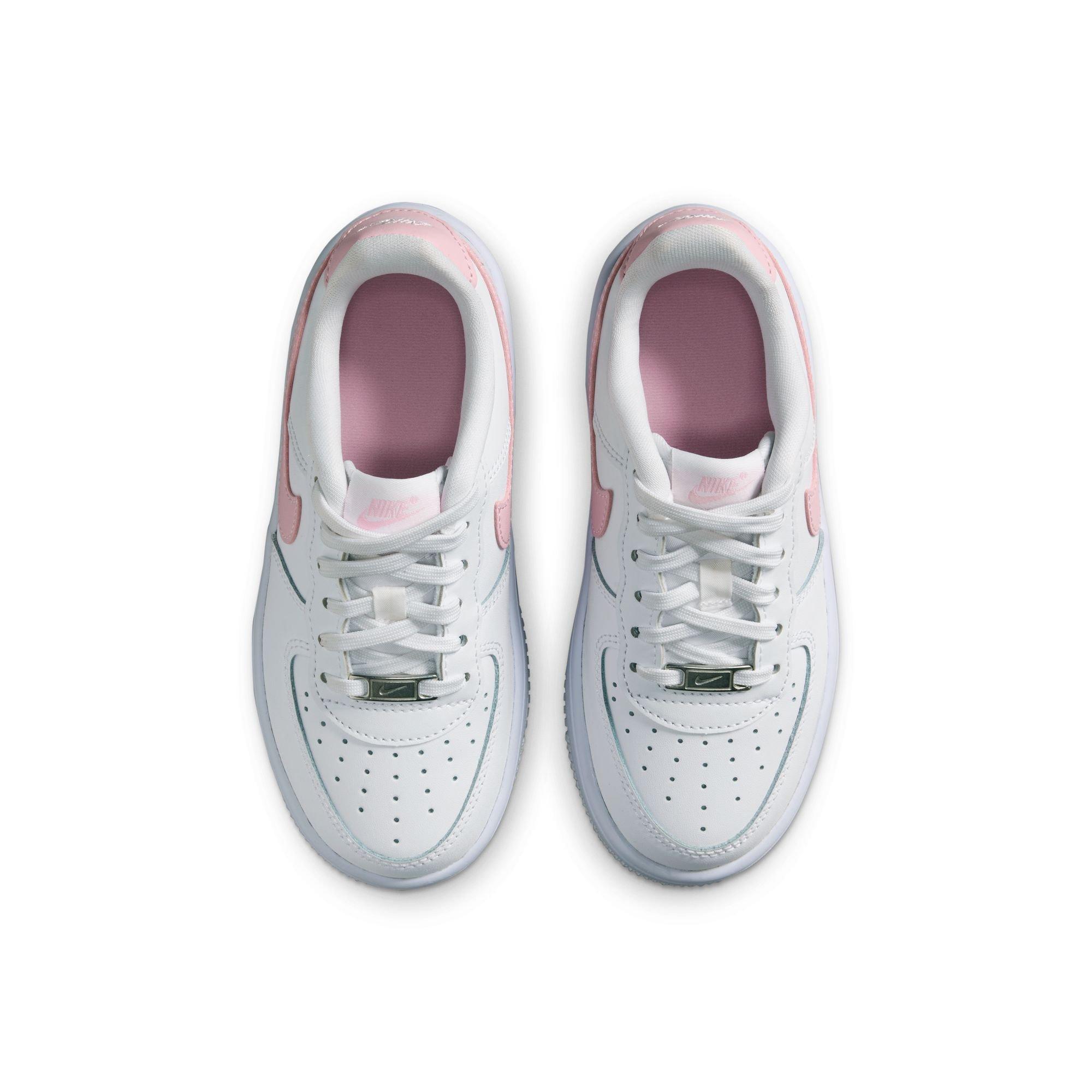 Nike Air Force 1 Low Preschool Girls' "White/Med Soft Pink" Shoe