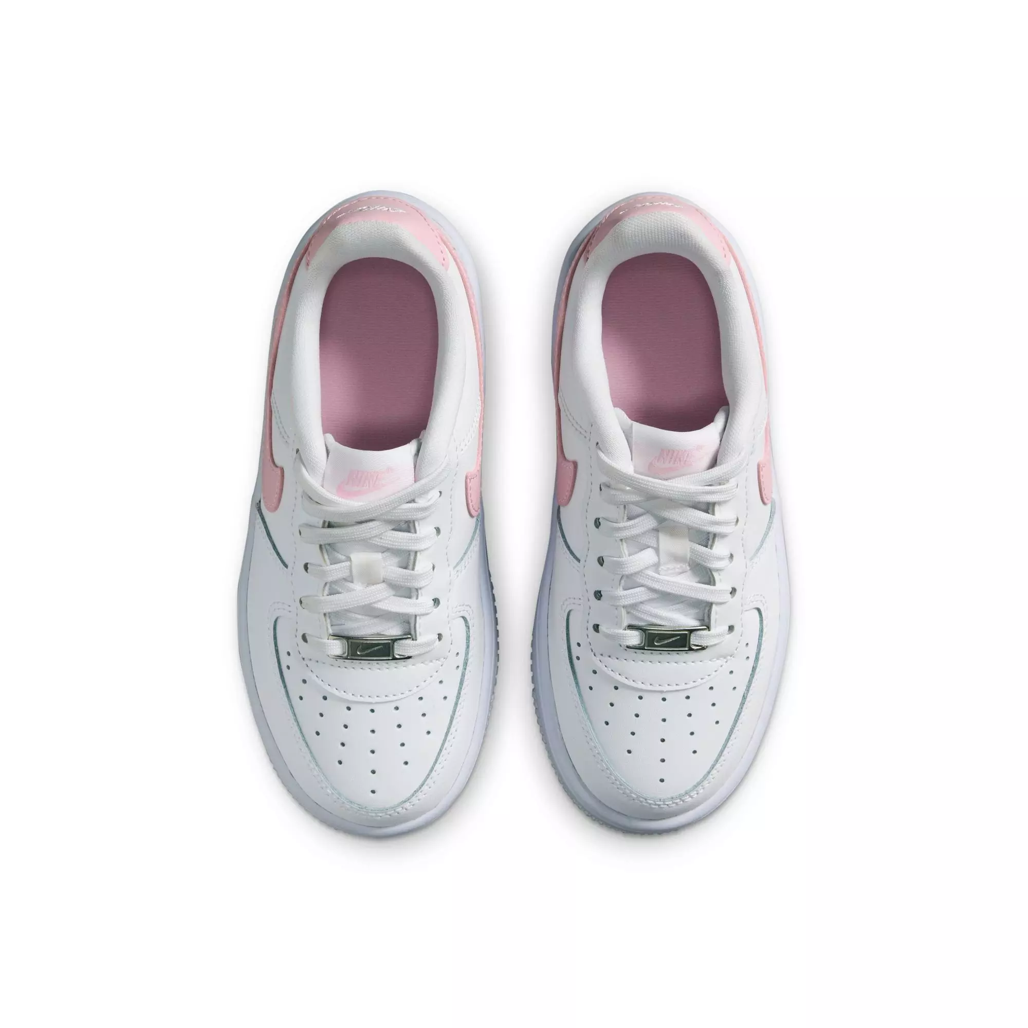 Nike Air Force 1 Low "White/Med Soft Pink" Preschool Girls' Shoe - WHITE/PINK