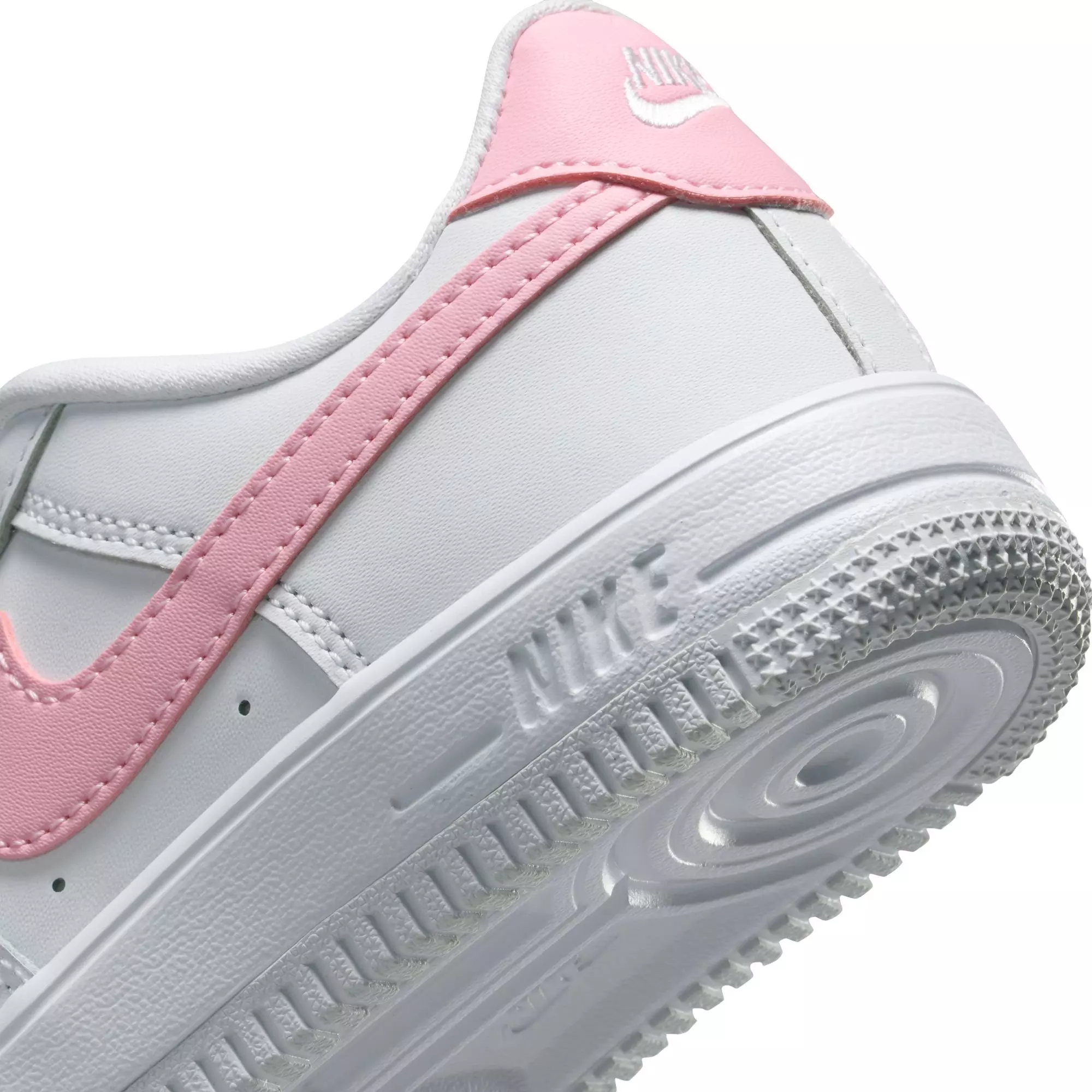 Nike Air Force 1 Low "White/Med Soft Pink" Preschool Girls' Shoe - WHITE/PINK