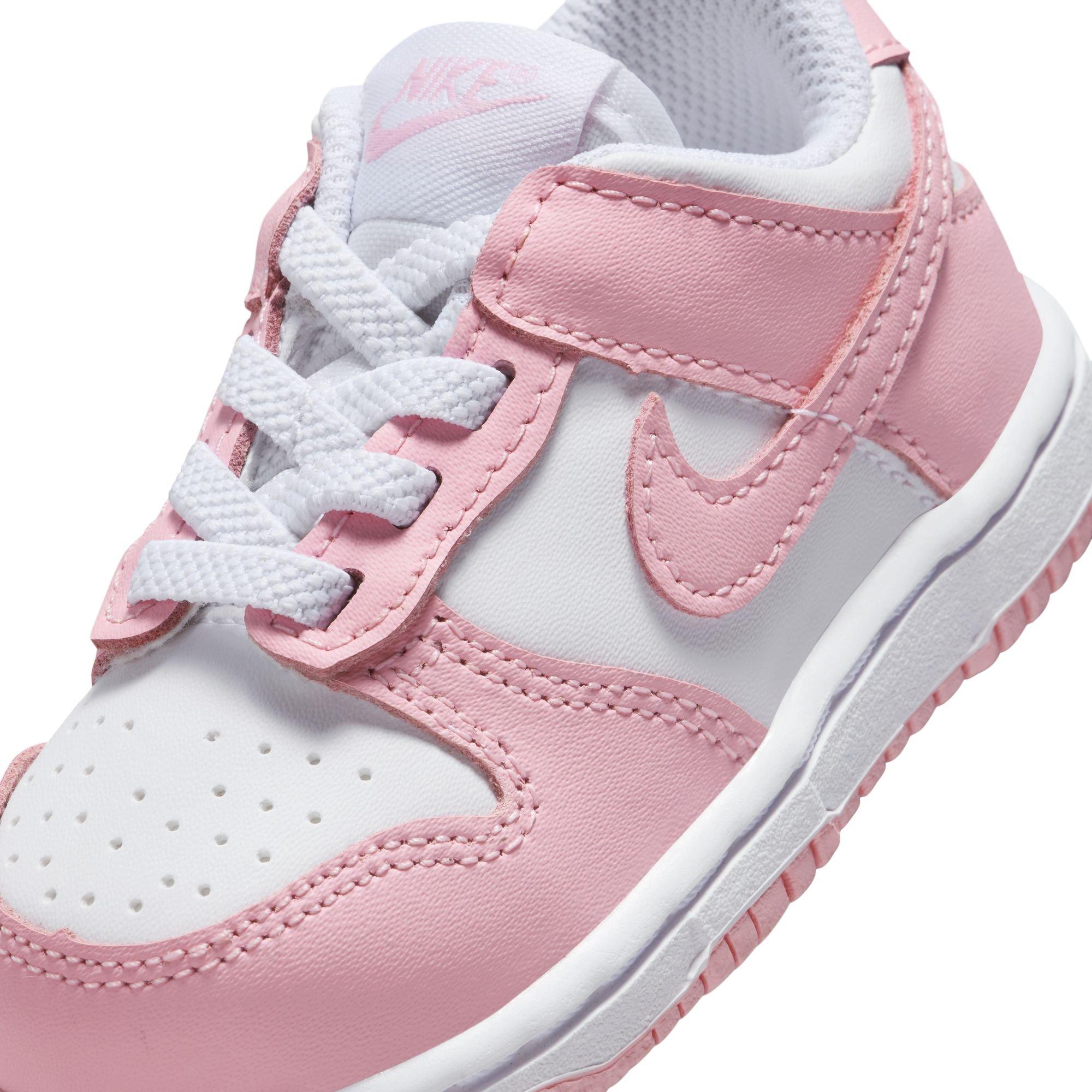Nike Dunk Low Toddler Girls' "White/Med Soft Pink" Shoe