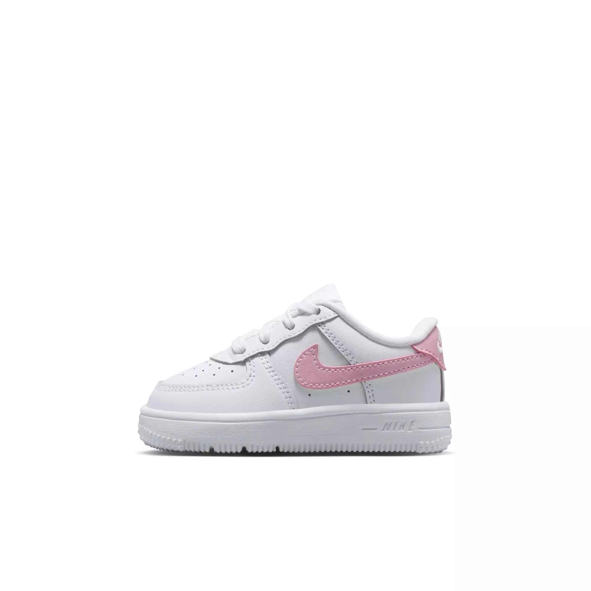 Nike Air Force 1 "White/Med Soft Pink" Toddler Girls' Shoe - WHITE/PINK