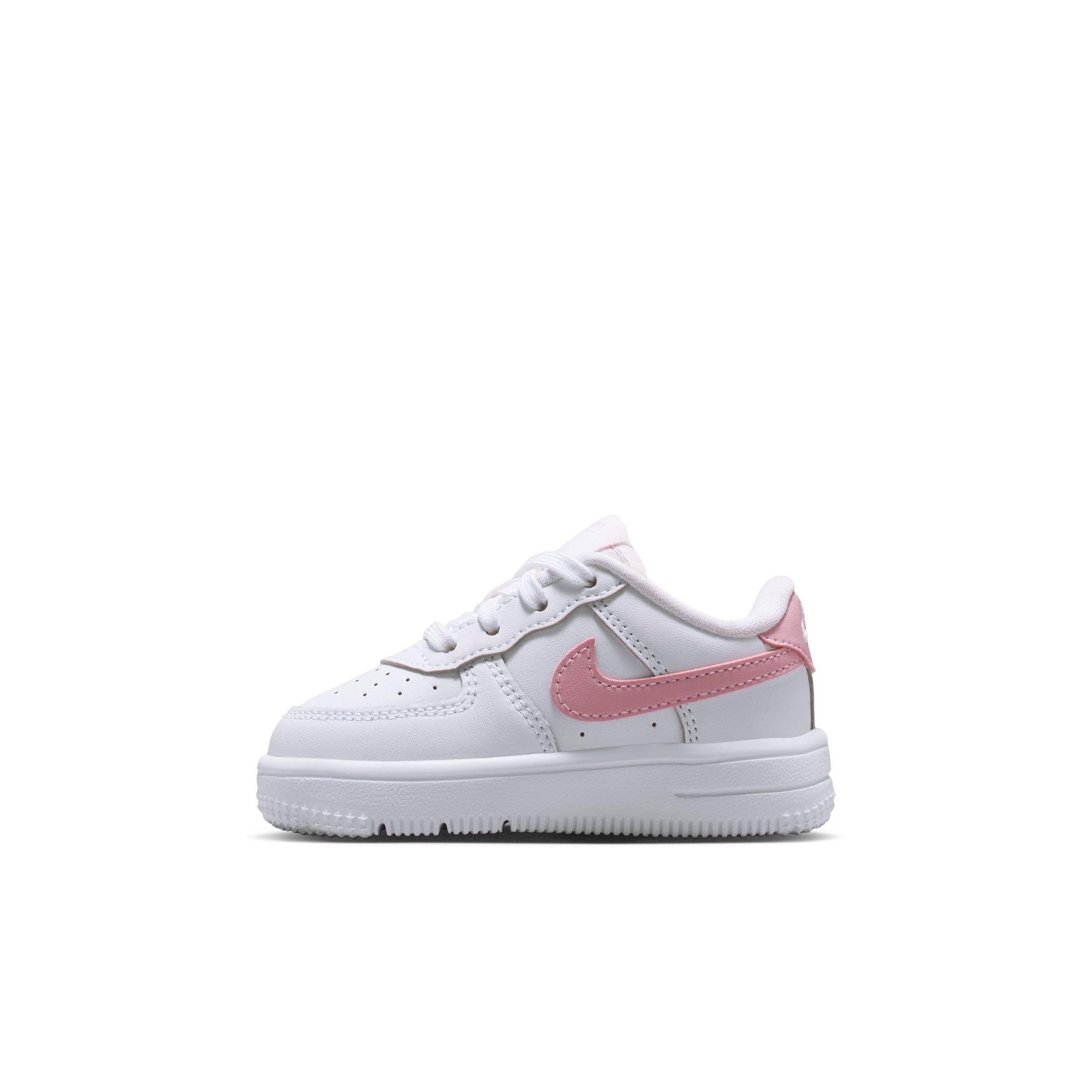 Nike Air Force 1 Toddler Girls' "White/Med Soft Pink" Shoe