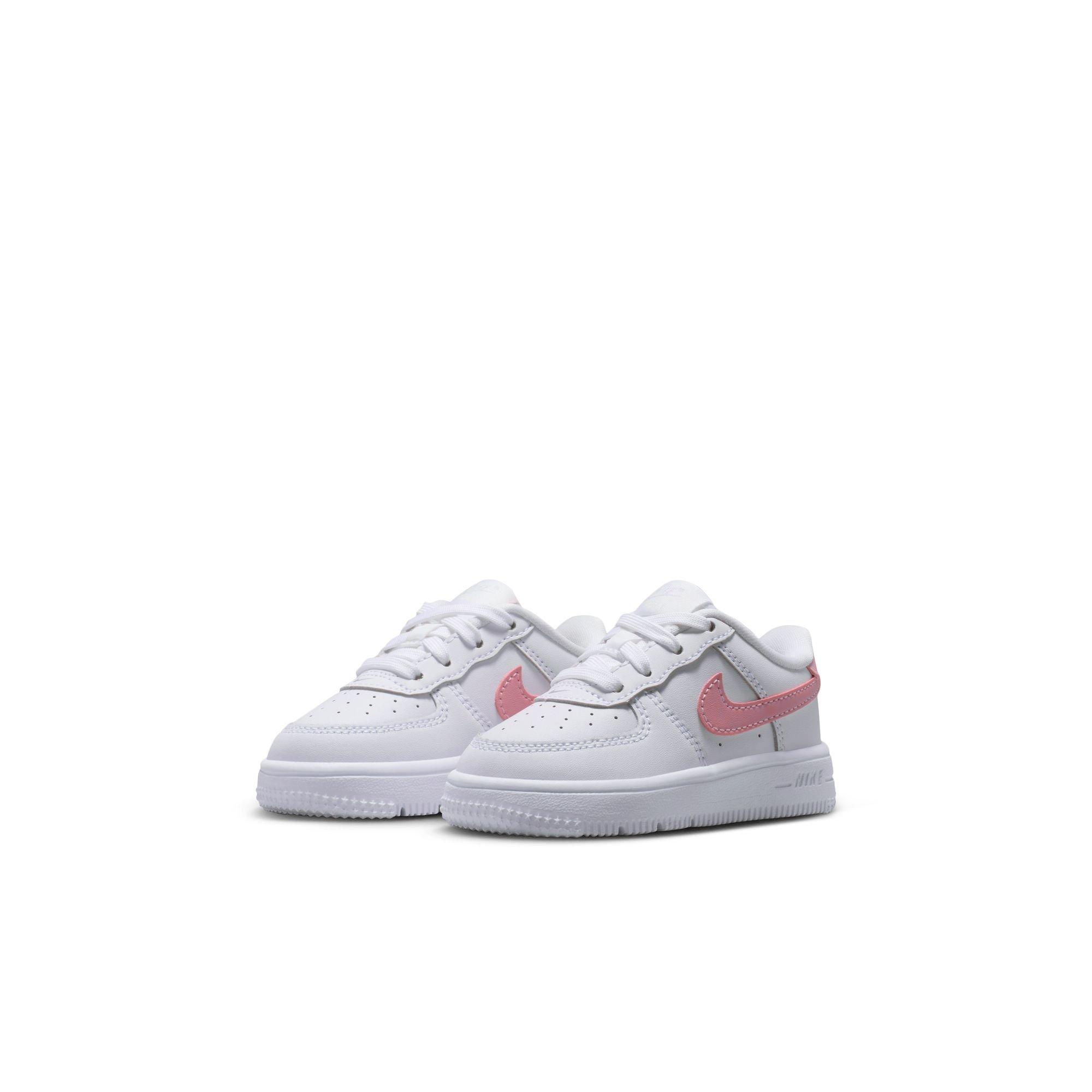 Nike Air Force 1 Toddler Girls' "White/Med Soft Pink" Shoe