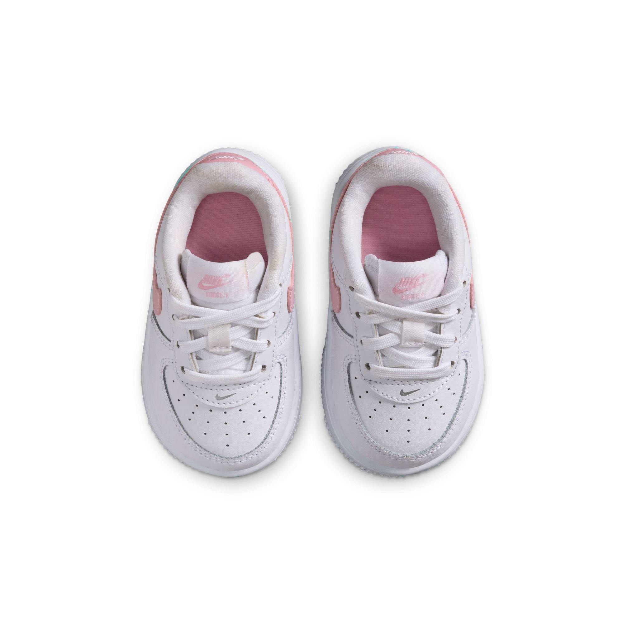 Nike Air Force 1 Toddler Girls' "White/Med Soft Pink" Shoe