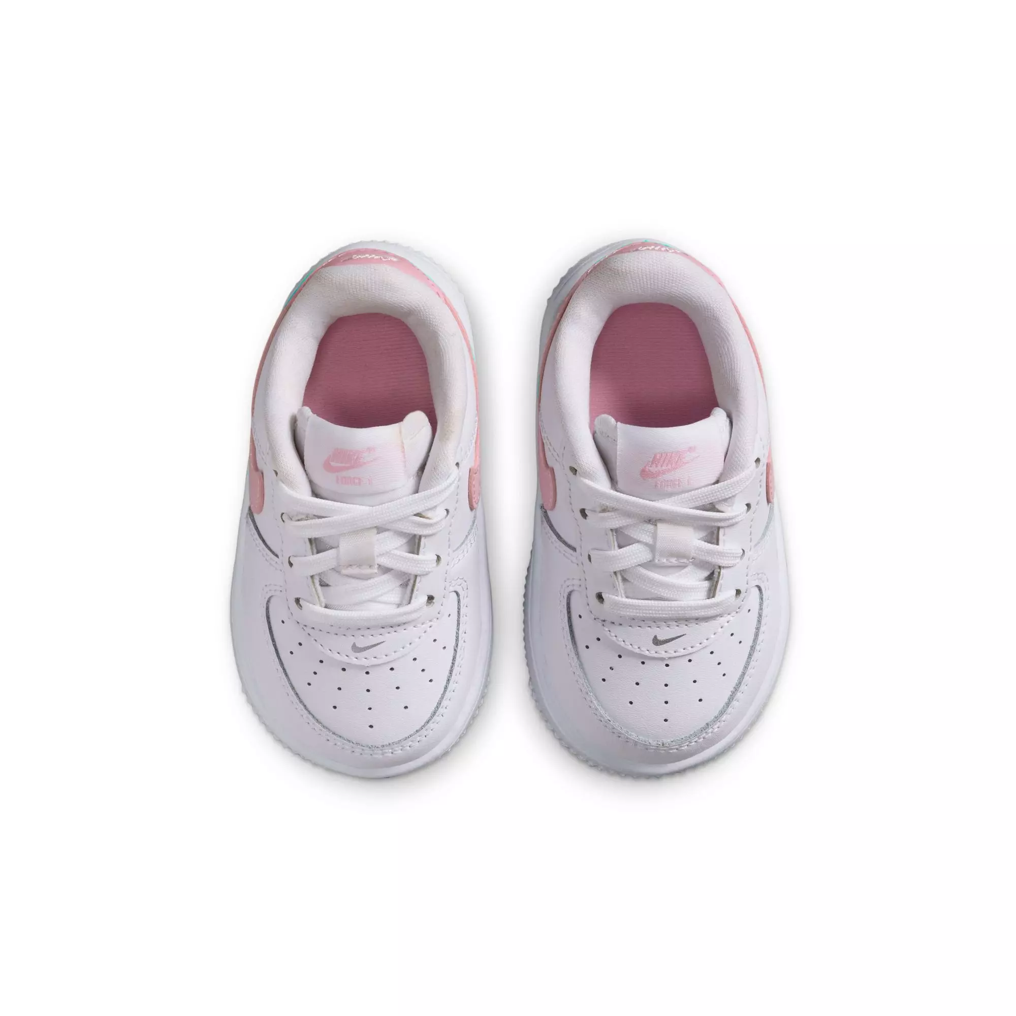 Nike Air Force 1 "White/Med Soft Pink" Toddler Girls' Shoe - WHITE/PINK