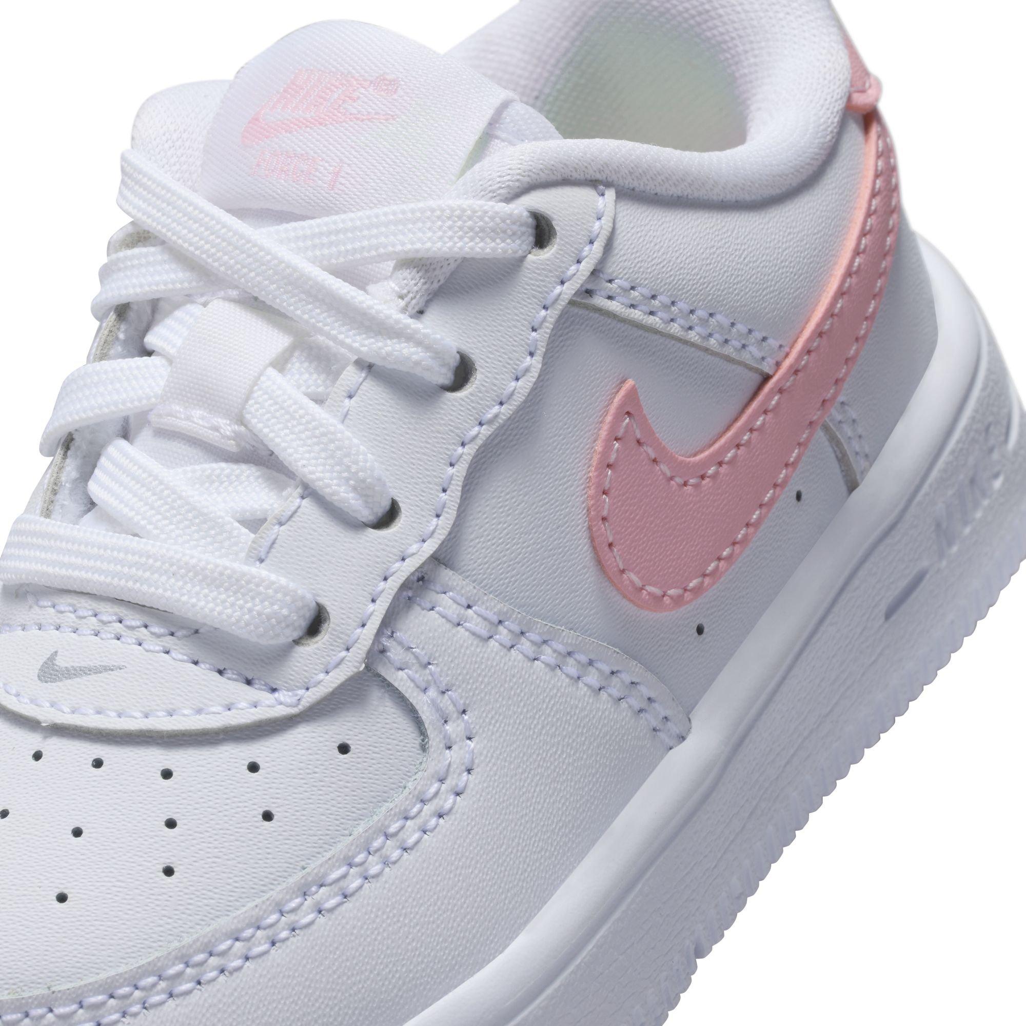Nike Air Force 1 Toddler Girls' "White/Med Soft Pink" Shoe