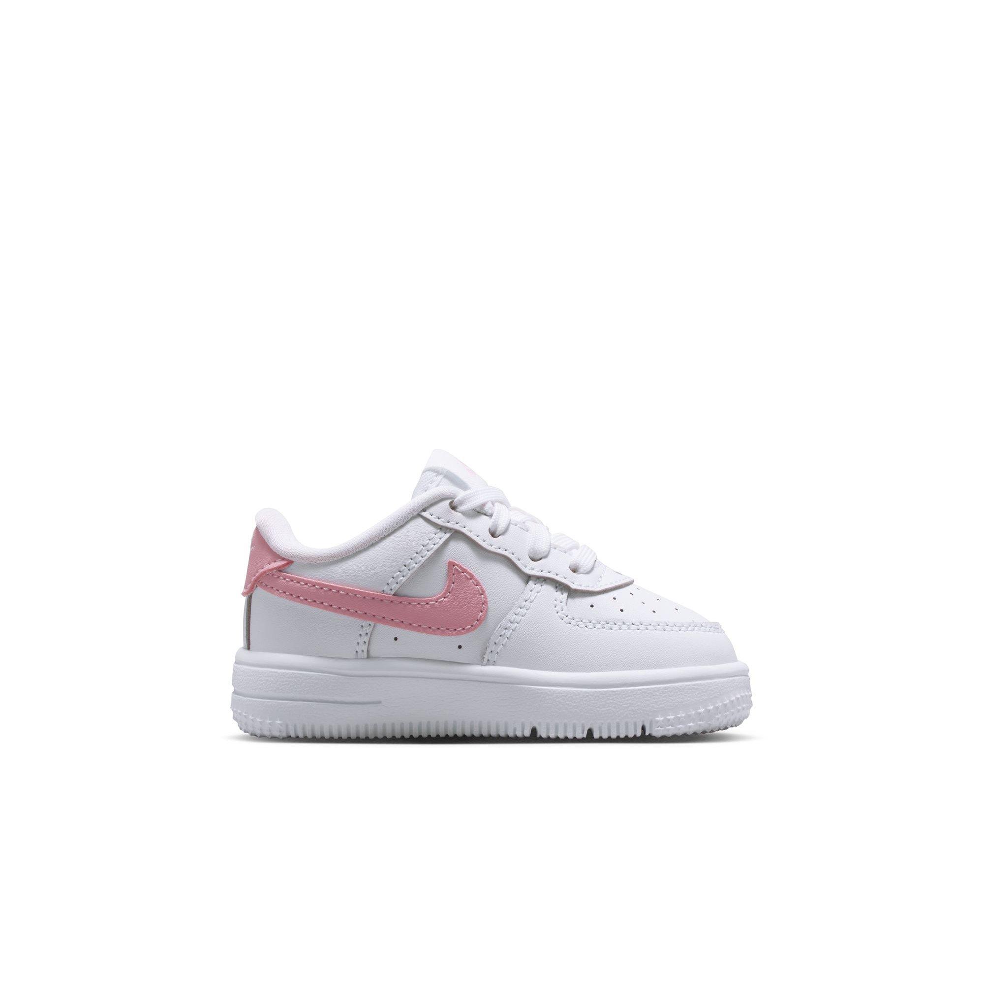 Nike Air Force 1 Toddler Girls' "White/Med Soft Pink" Shoe