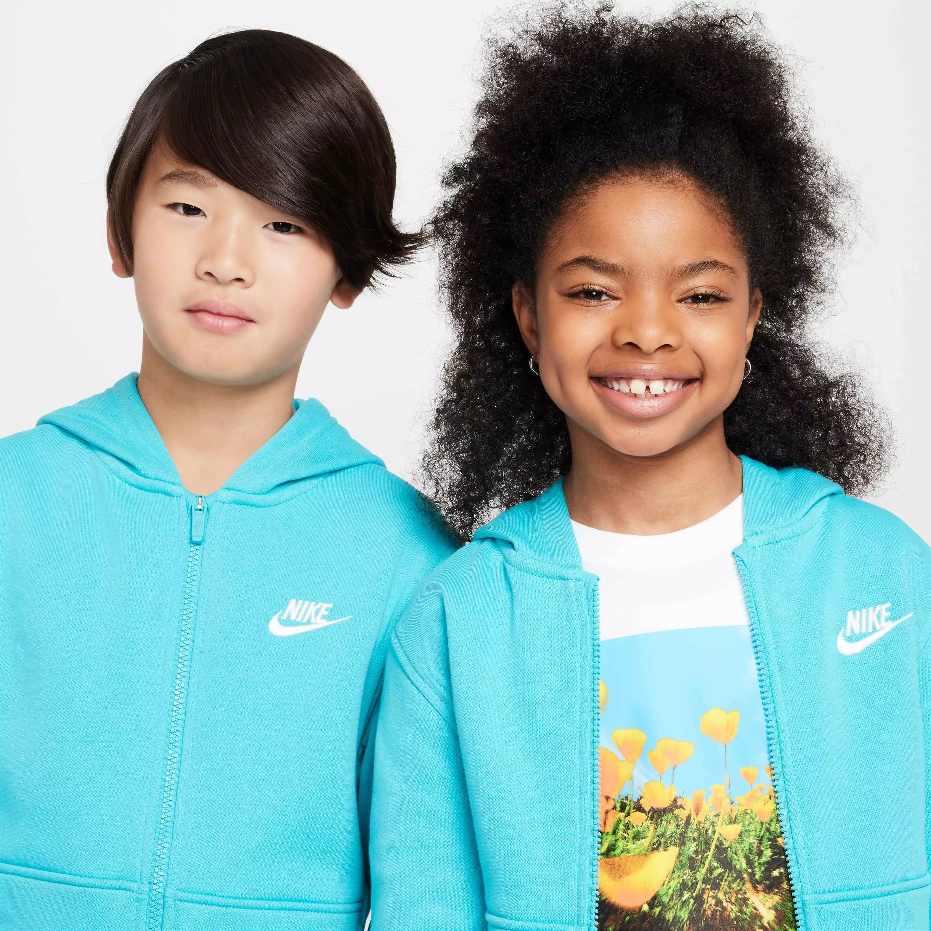 Nike Big Kids' Sportswear Club Fleece Full-Zip LBR Jacket - TURQUOISE 