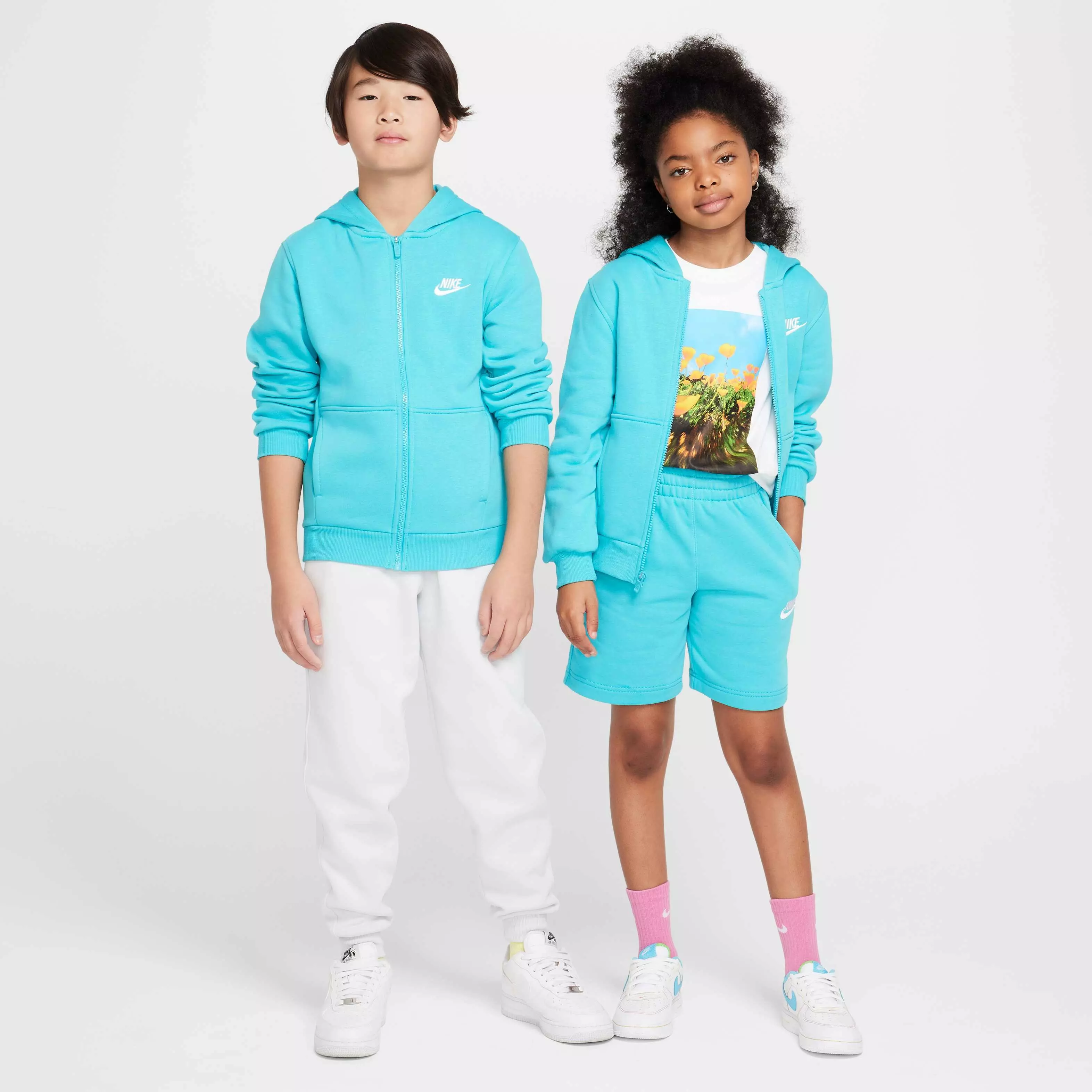 Nike Big Kids' Sportswear Club Fleece Full-Zip LBR Jacket - TURQUOISE 