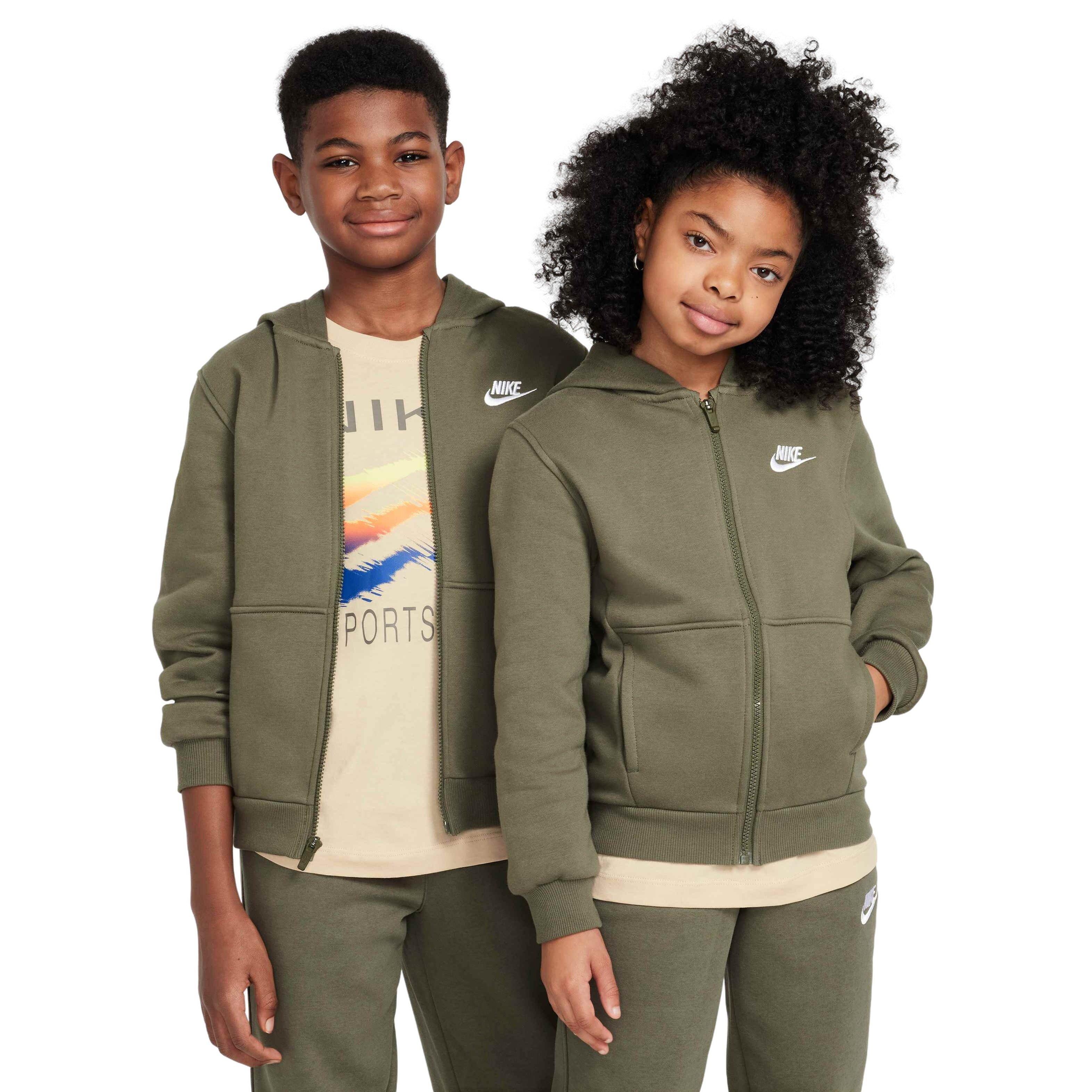 Nike Big Kids' Sportswear Club Fleece Full-Zip LBR Jacket - OLIVE Thumbnail View 1