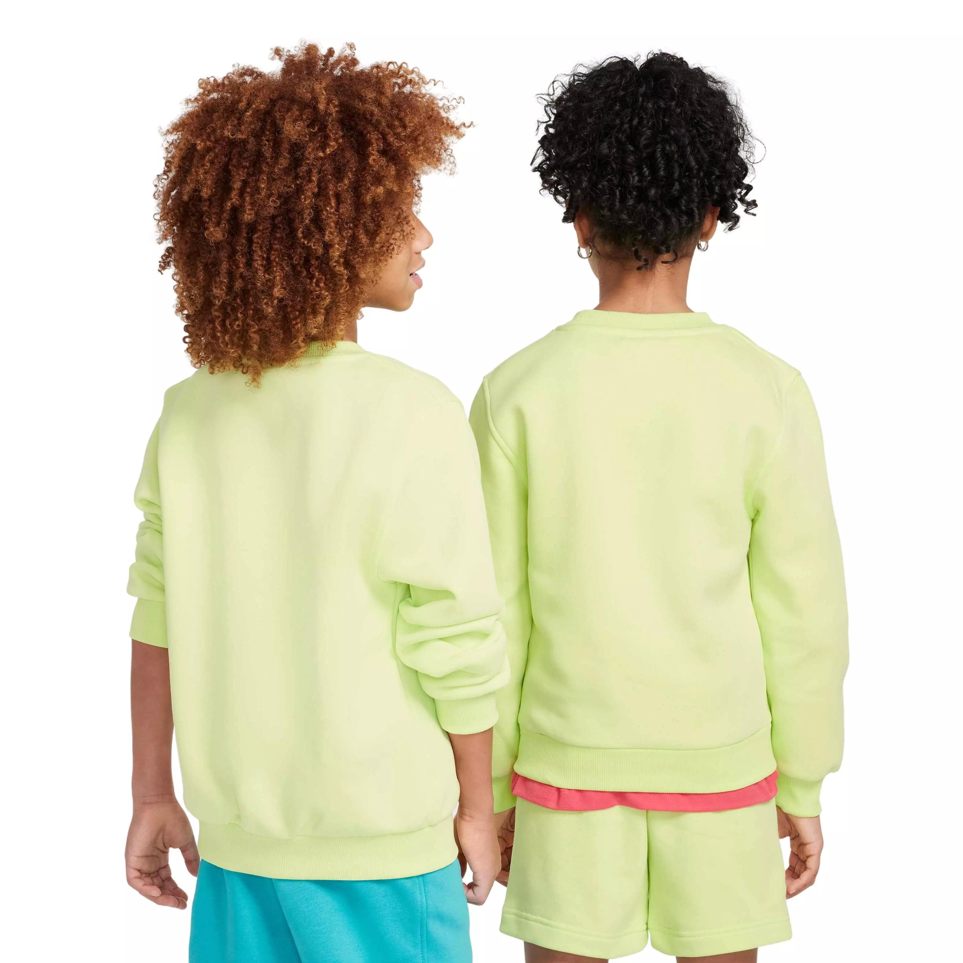 Nike Big Kids' Sportswear Club Fleece Crew LS LBR Sweatshirt - YELLOW