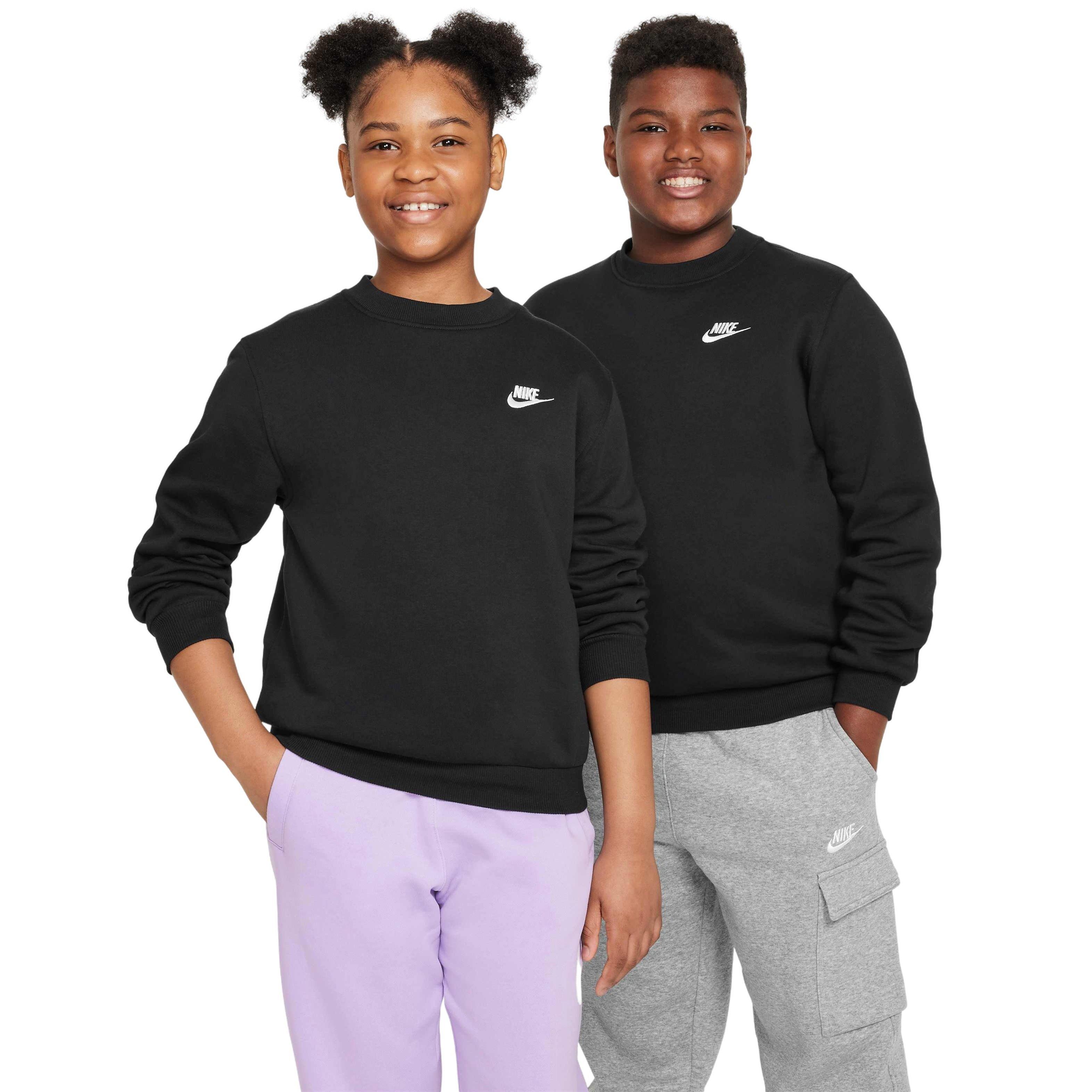 Nike Big Kids' Sportswear​ LS LBF Club Fleece​ Crew Sweatshirt - BLACK