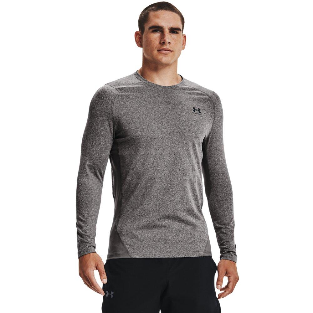 Under Armour Men's ColdGear Armour Fitted Shirt - GREY/BLACK Thumbnail View 1
