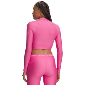 Under Arour Women's HeatGear Crop Mock Long Sleeve Top - Pink - PINK