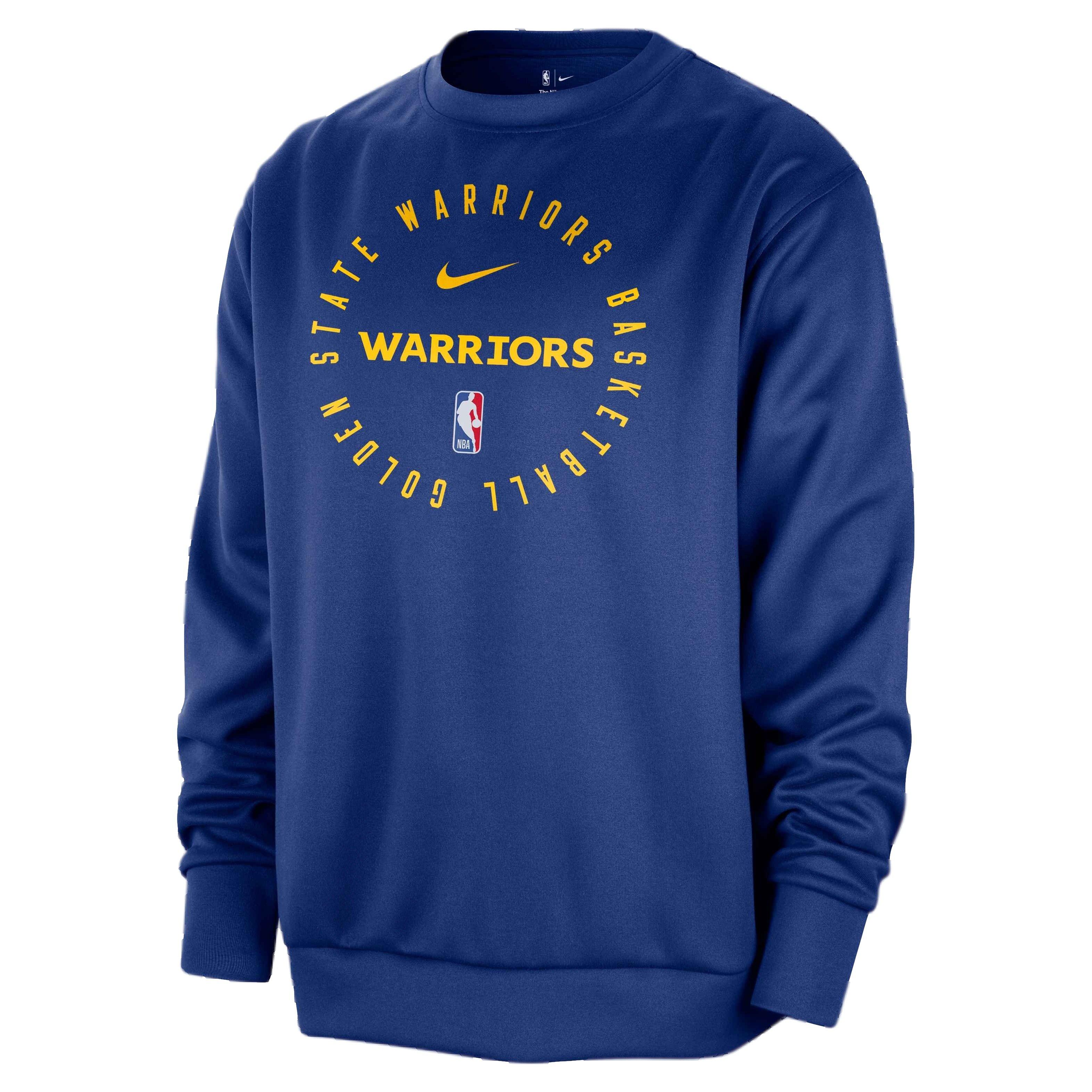 Nike Men's Dri-FIT NBA Golden State Warriors Spotlight Crew-Neck Sweatshirt -Blue - BLUE Thumbnail View 1