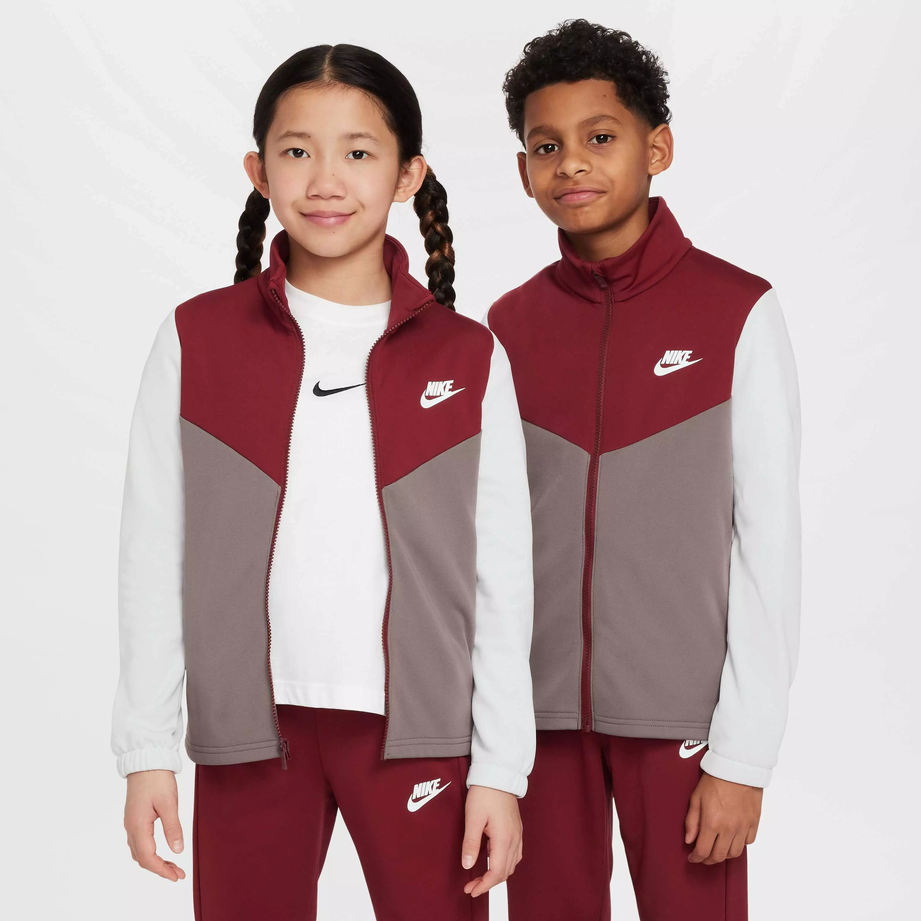 Nike Big Kids' Sportswear Poly Full-Zip HBR Tracksuit - RED
