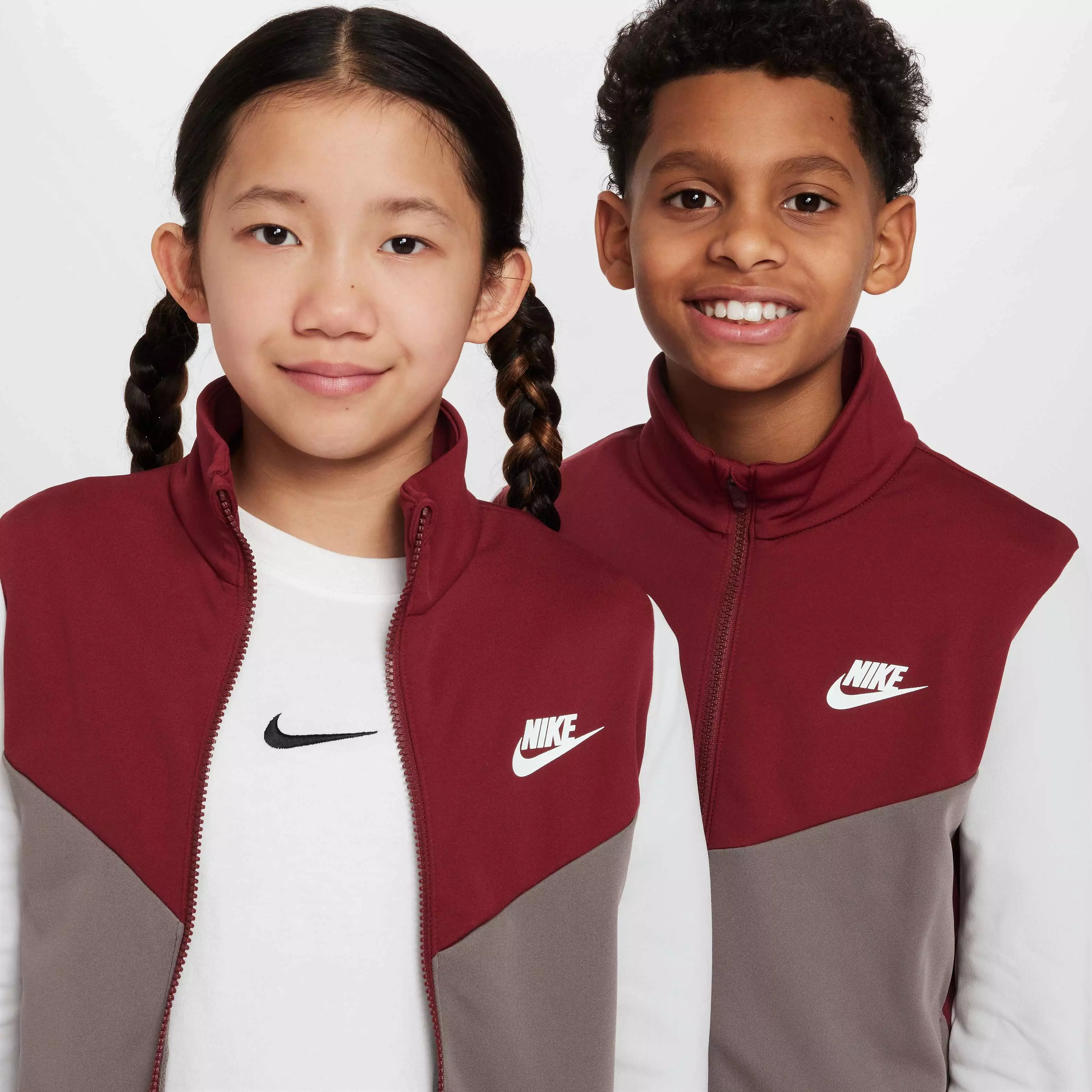 Nike Big Kids' Sportswear Poly Full-Zip HBR Tracksuit - RED