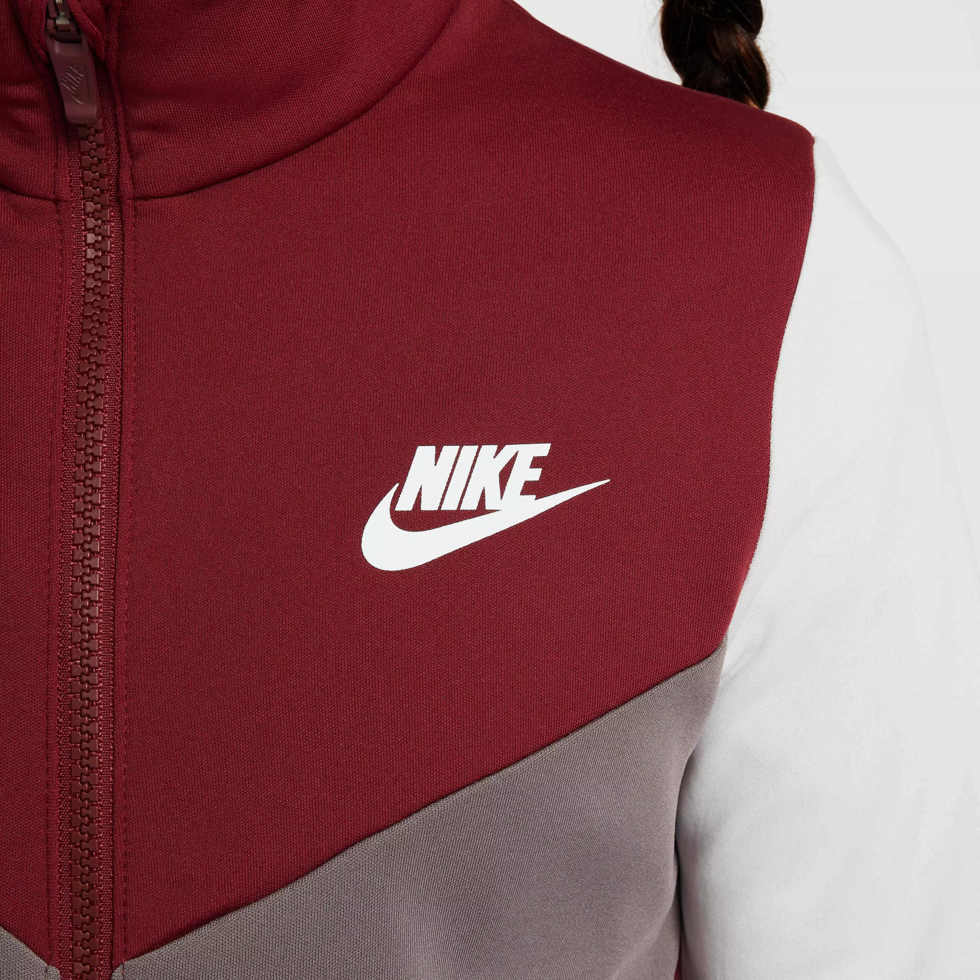 Nike Big Kids' Sportswear Poly Full-Zip HBR Tracksuit - RED