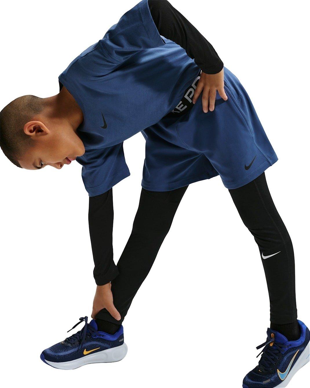 Nike Big Boys' Pro Dri-FIT Fleece Shorts - Blue - BLUE Thumbnail View 3