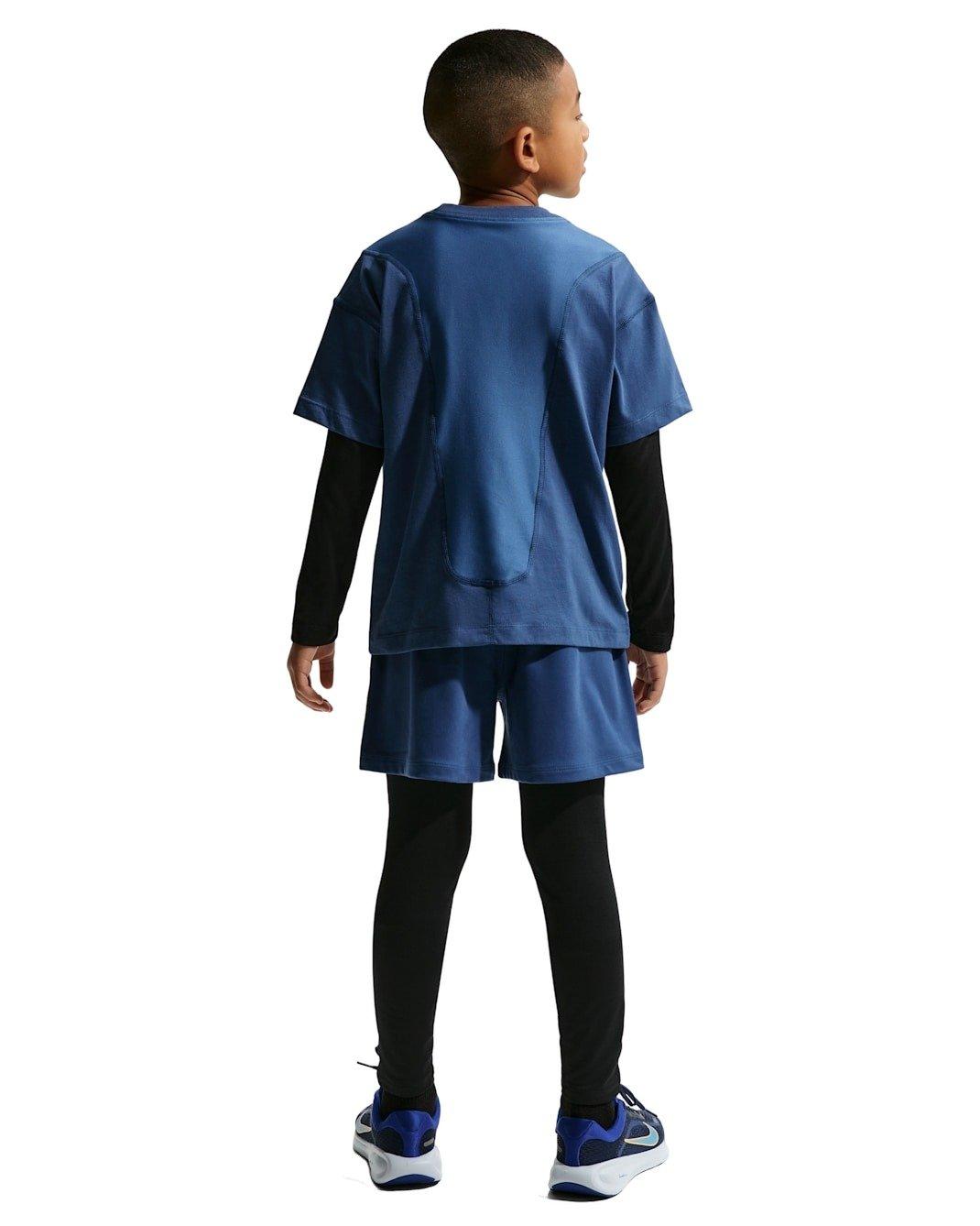 Nike Big Boys' Pro Dri-FIT Fleece Shorts - Blue - BLUE Thumbnail View 5