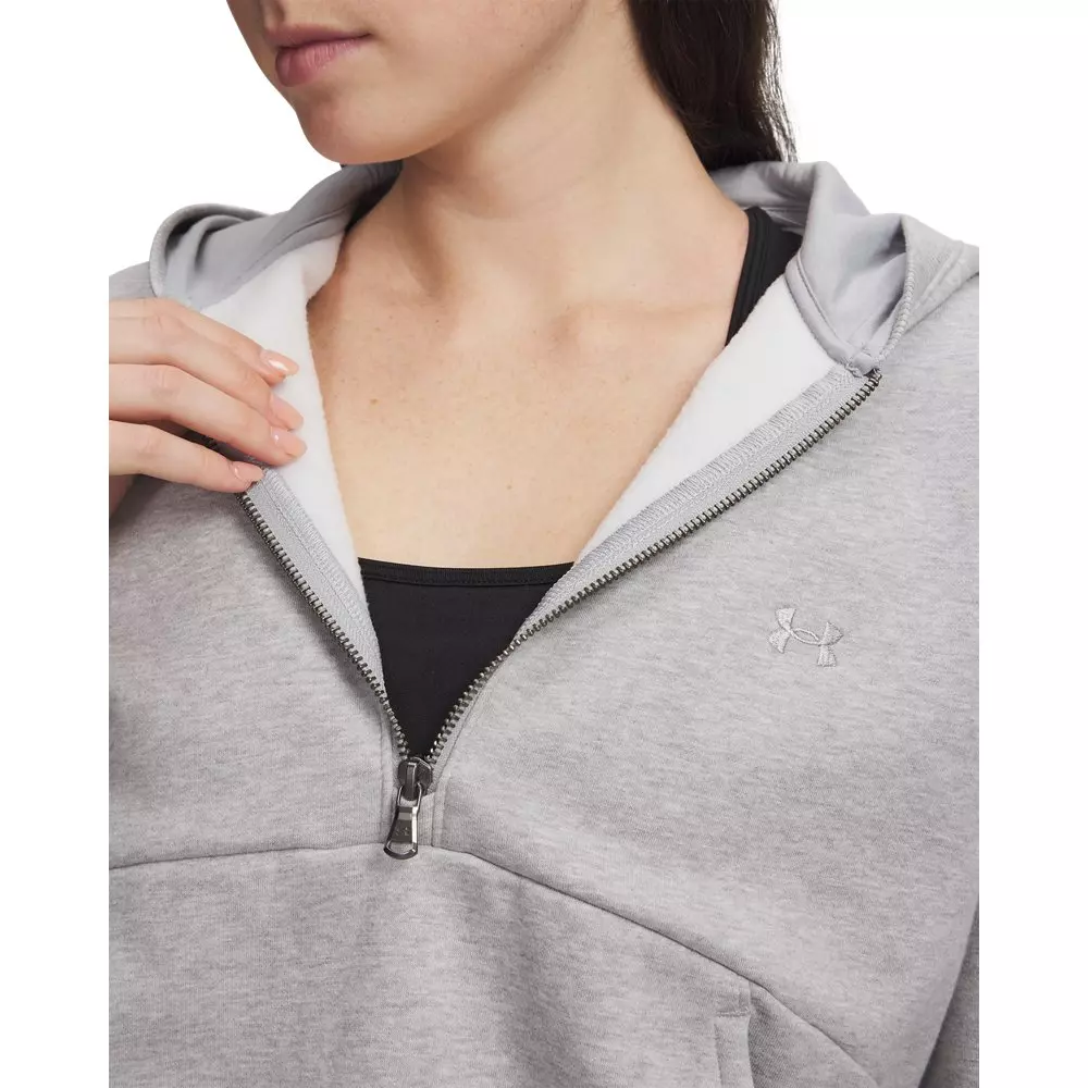 Under Armour Women's Icon Fleece 1/2 Zip Hoodie - Grey - GREY