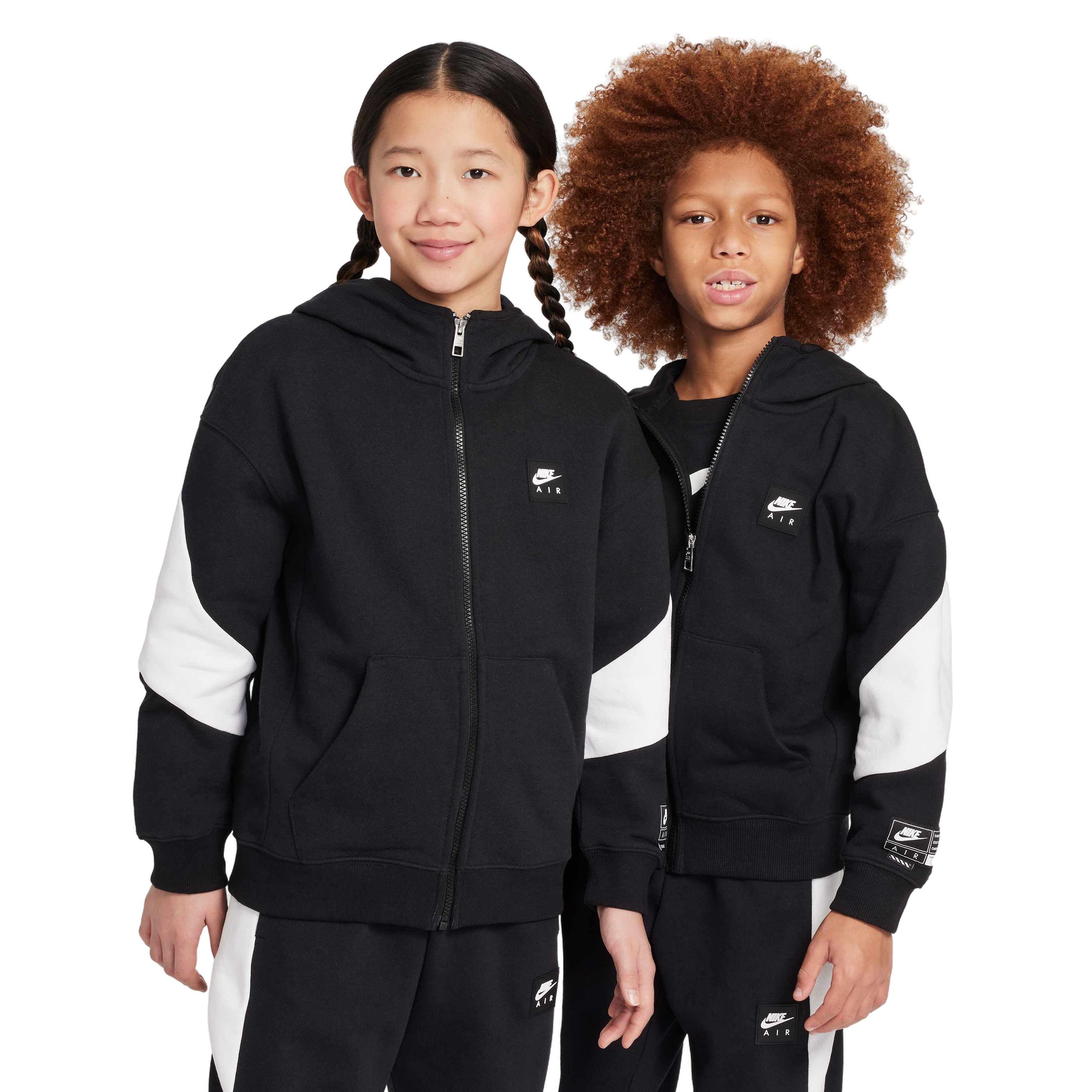 Nike Air​ Full-Zip​ Fleece Big Kids' Black Jacket