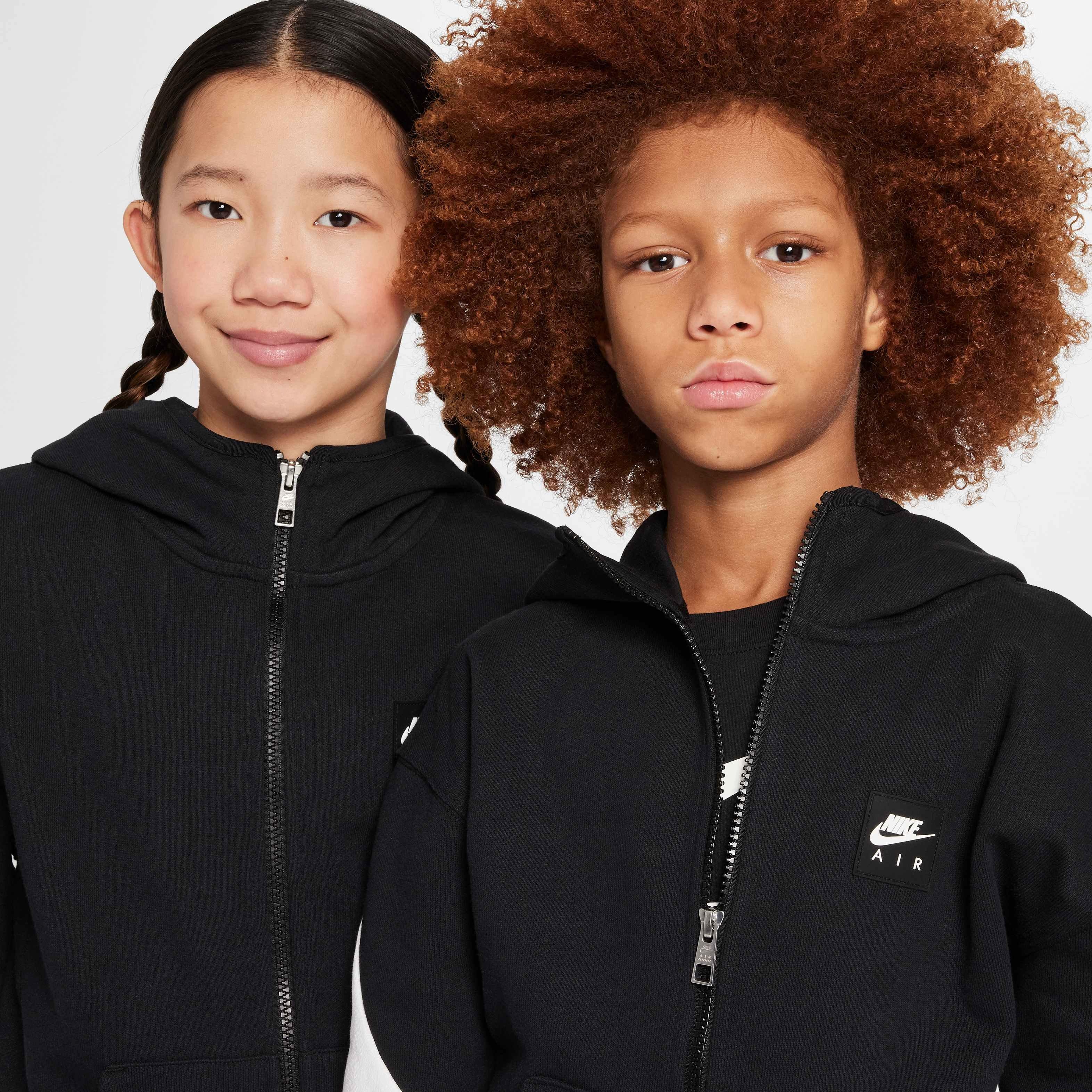 Nike Air​ Full-Zip​ Fleece Big Kids' Black Jacket