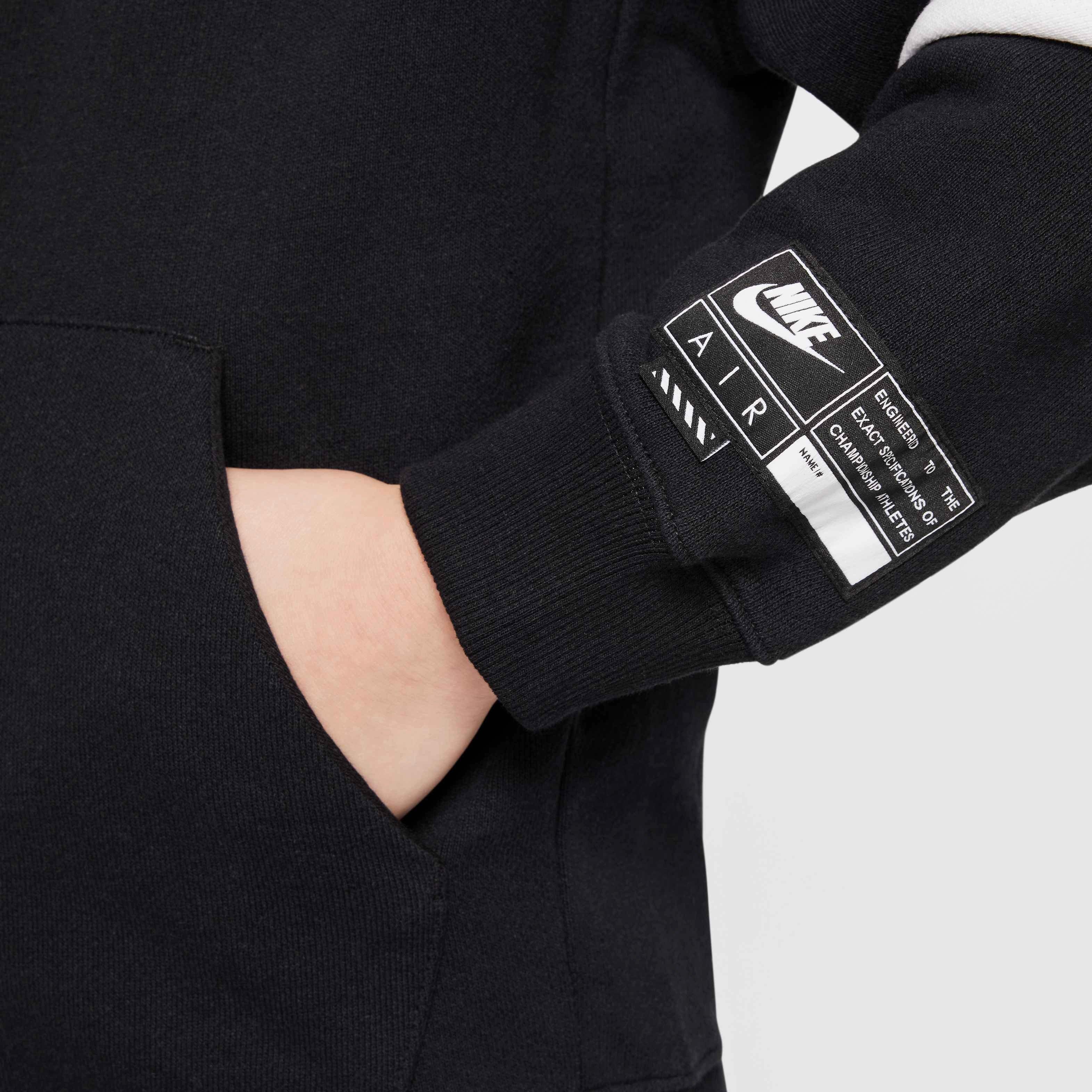 Nike Air​ Full-Zip​ Fleece Big Kids' Black Jacket