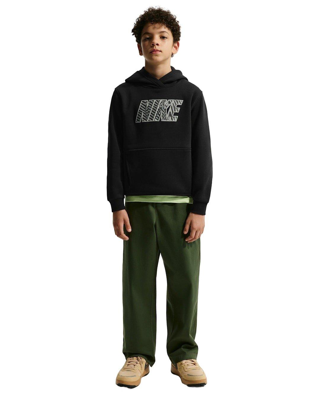 Nike Big Kids' Sportswear Club Fleece Hoodie - Black - BLACK Thumbnail View 6