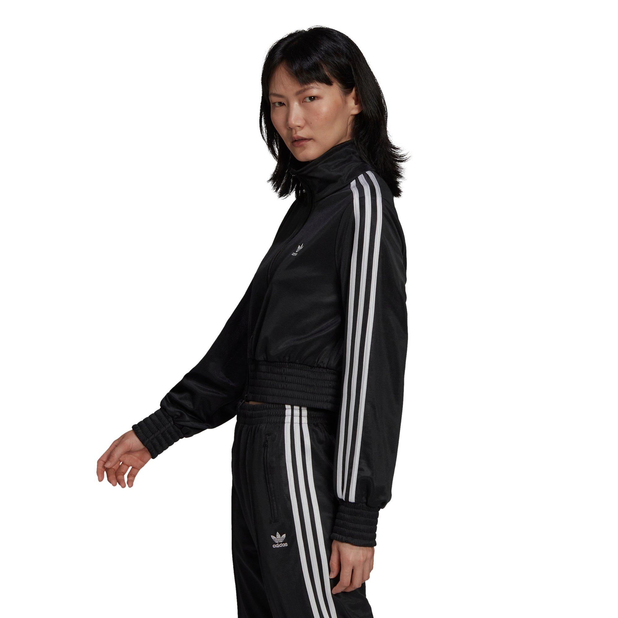 adidas Originals Women\'s Adicolor Classics High-Shine Track Jacket - Black  - Hibbett | City Gear